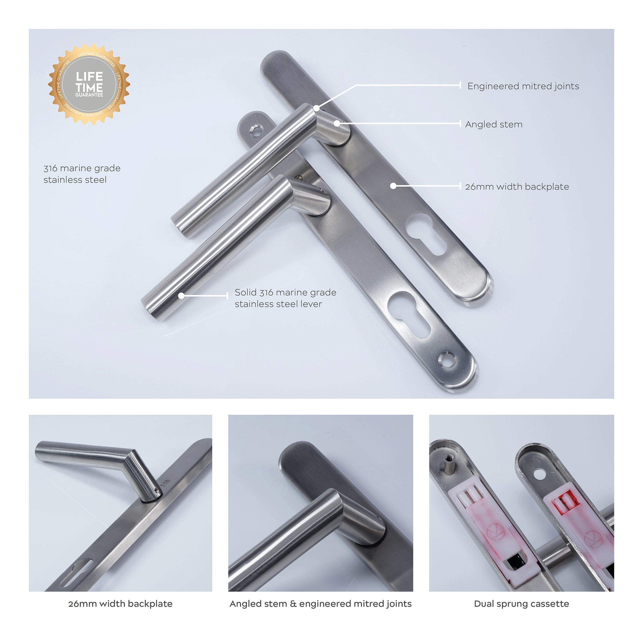 Kantel Door Handle | Satin Stainless Steel