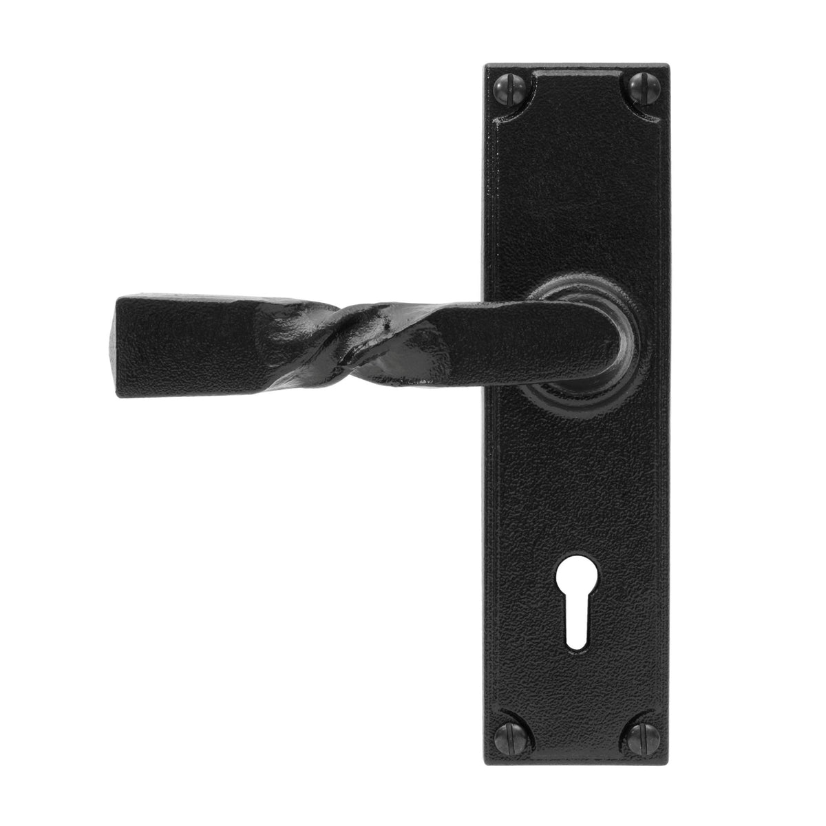 Barley Twist Five Lever Door Handle | Antique Black