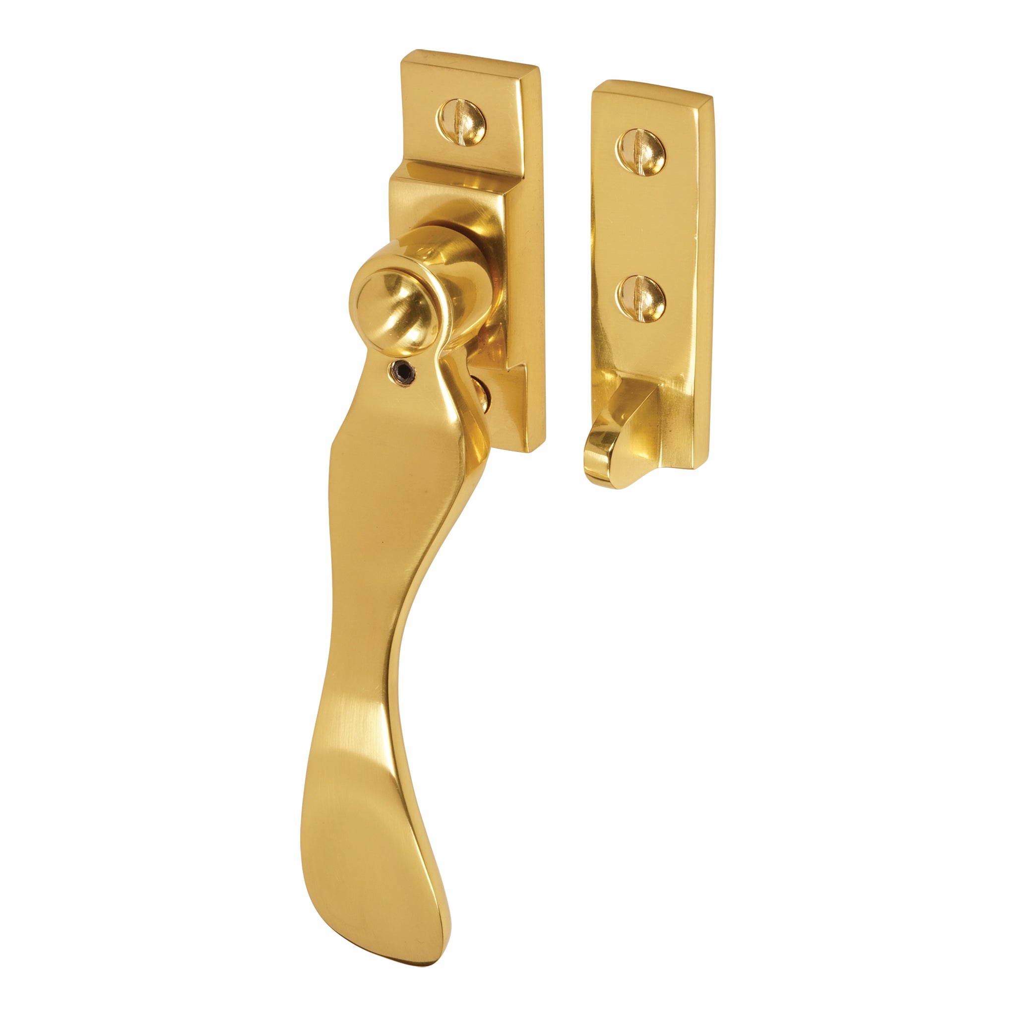Traditional Spoon End Pattern Fastener | Polished Brass
