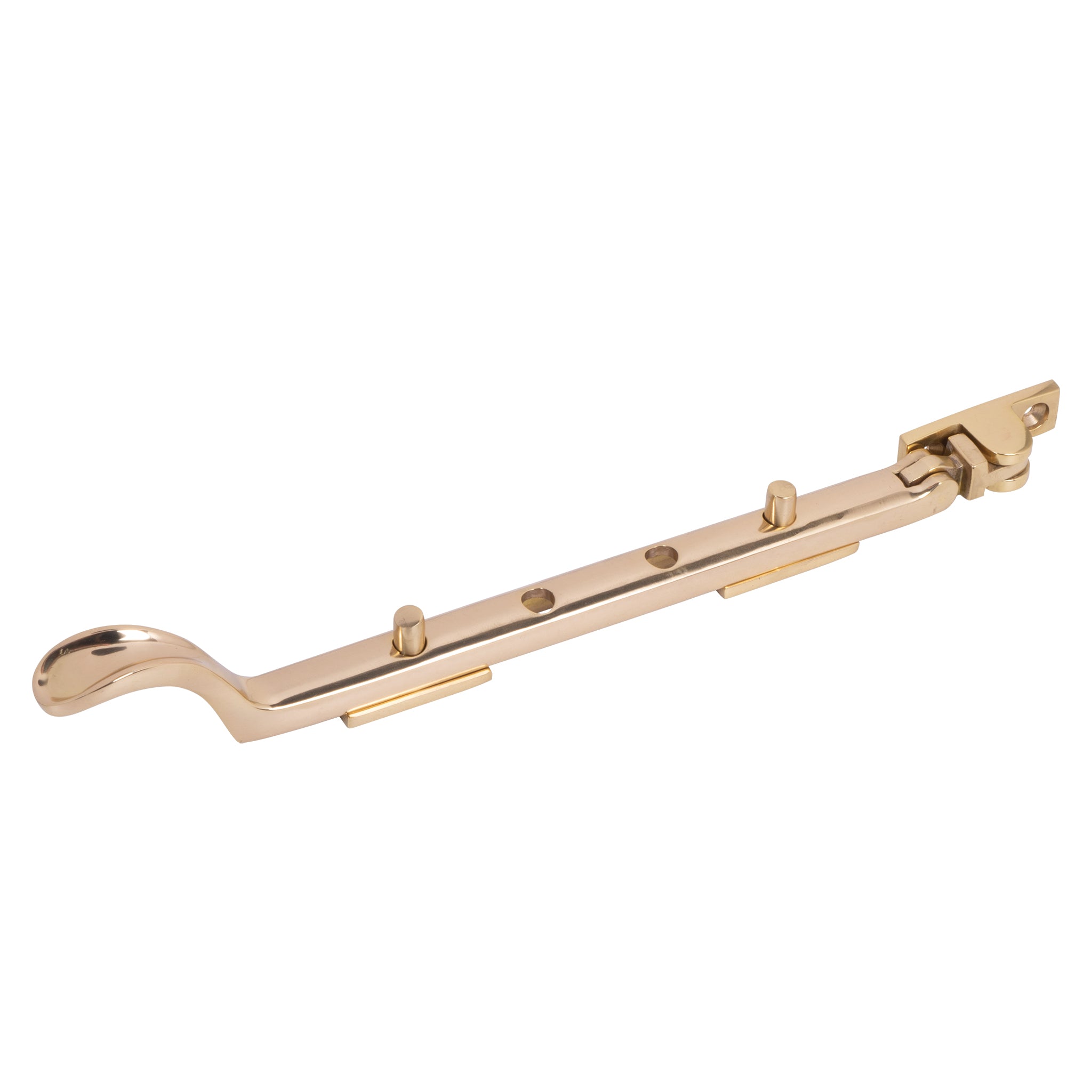 Traditional Spoon End Casement Stays | Polished Brass