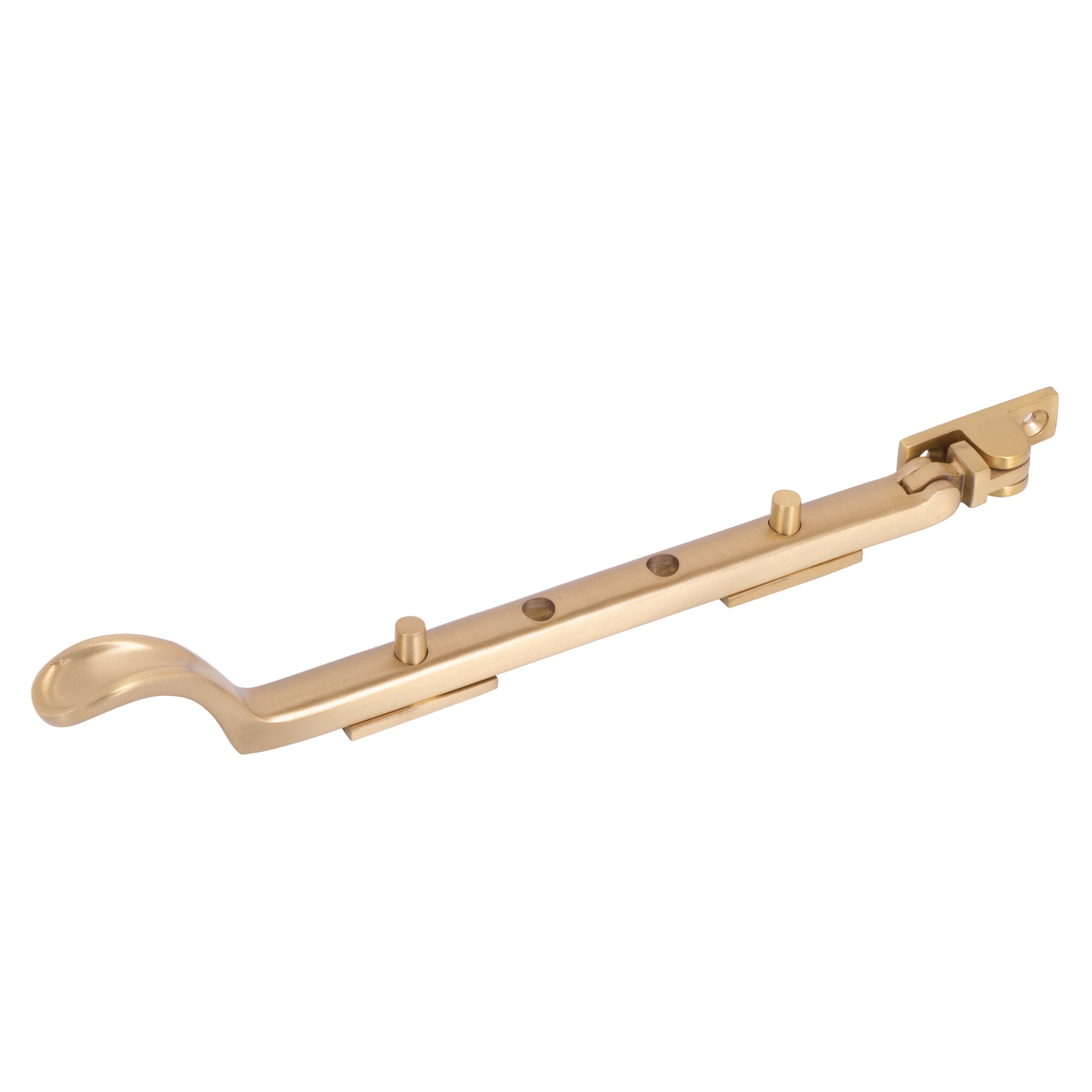 Traditional Spoon End Casement Stays | Satin Brass