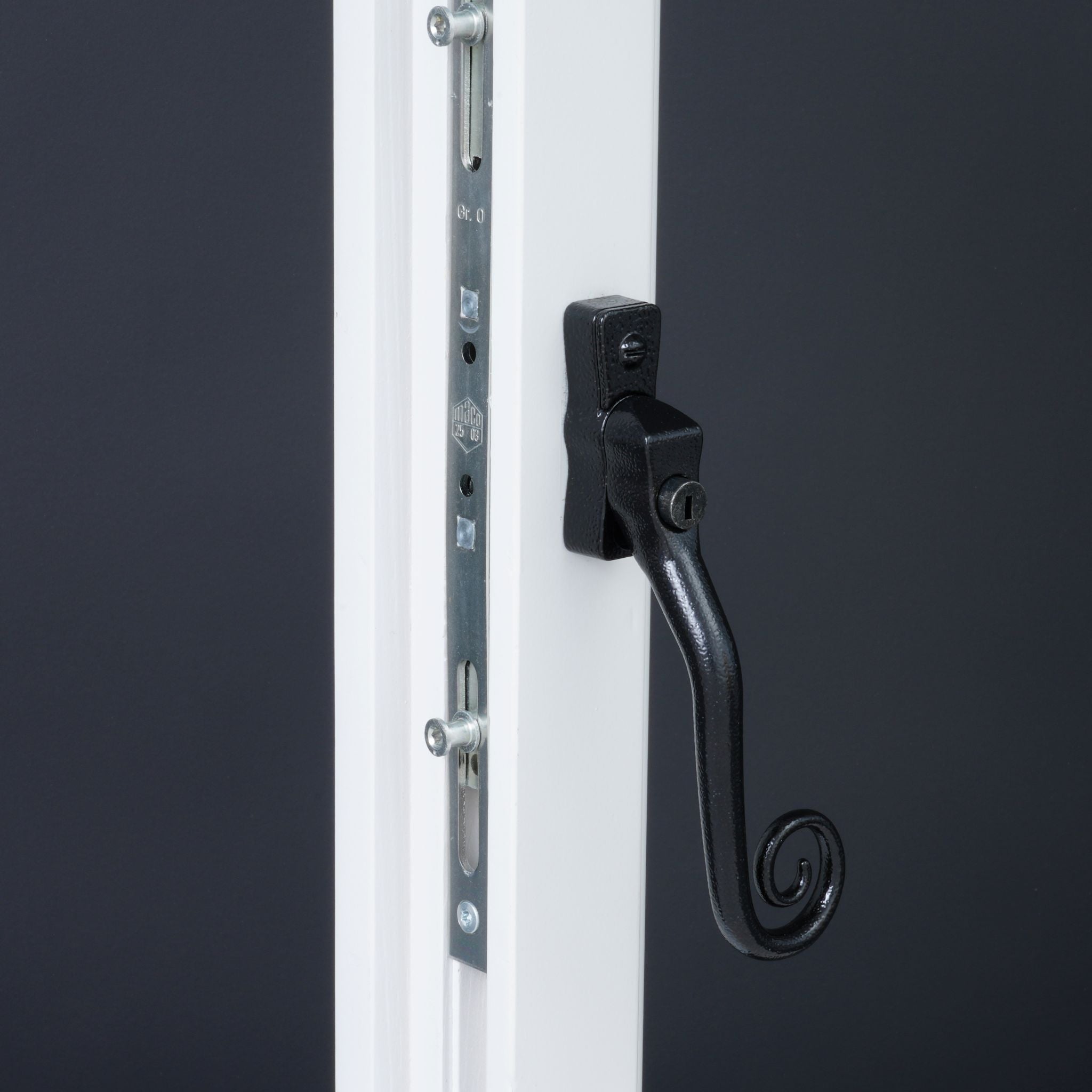 Curly Tail Espagnolette Handle | Antique Black
