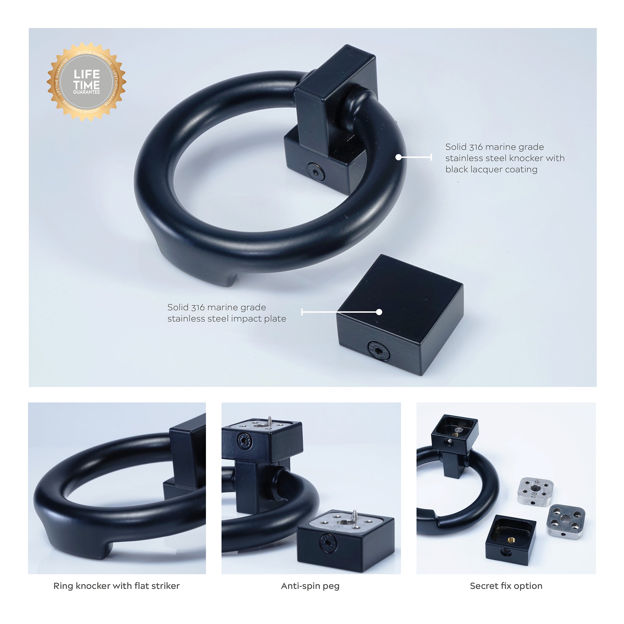 Ring Door Knocker | Black