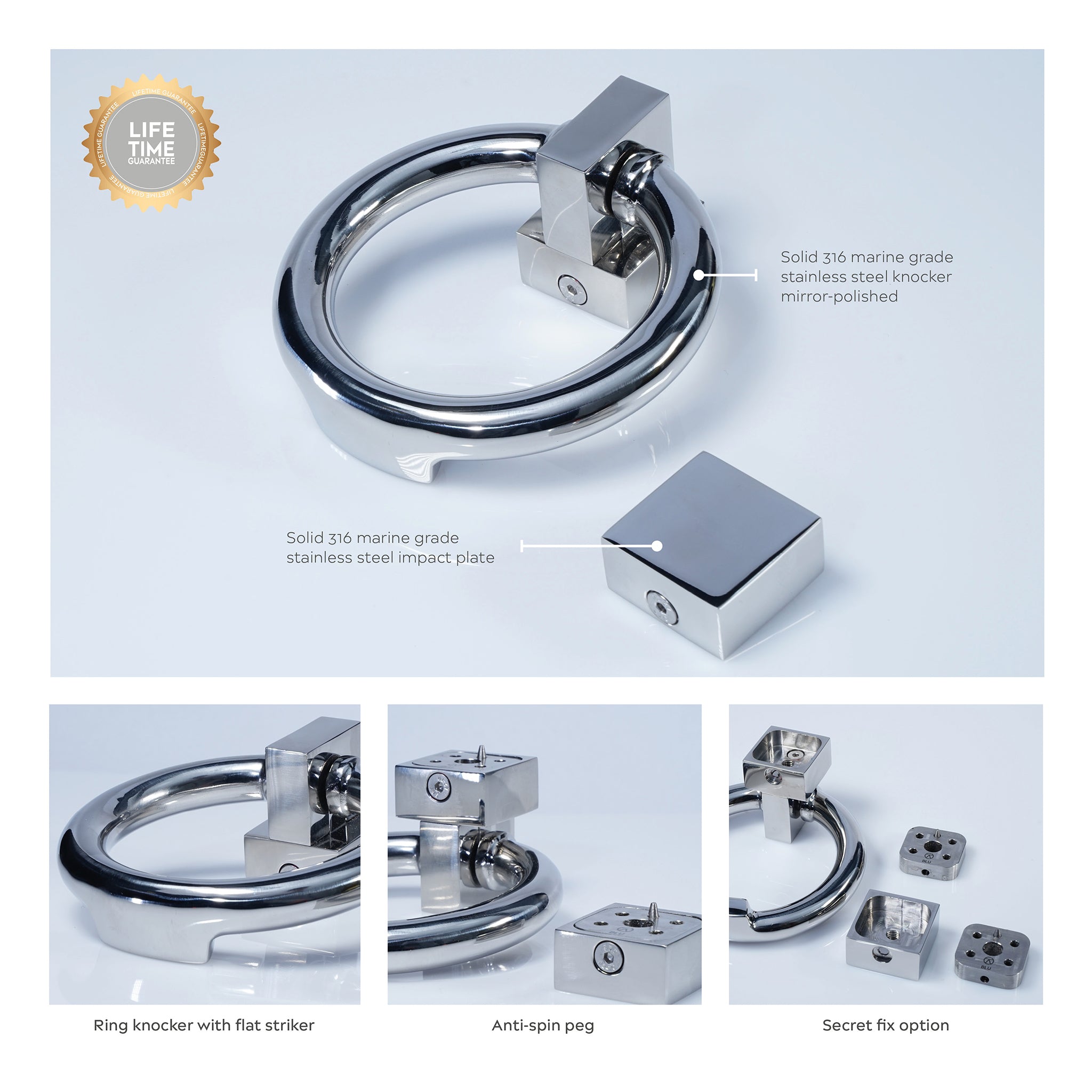 Ring Door Knocker | Polished Stainless Steel