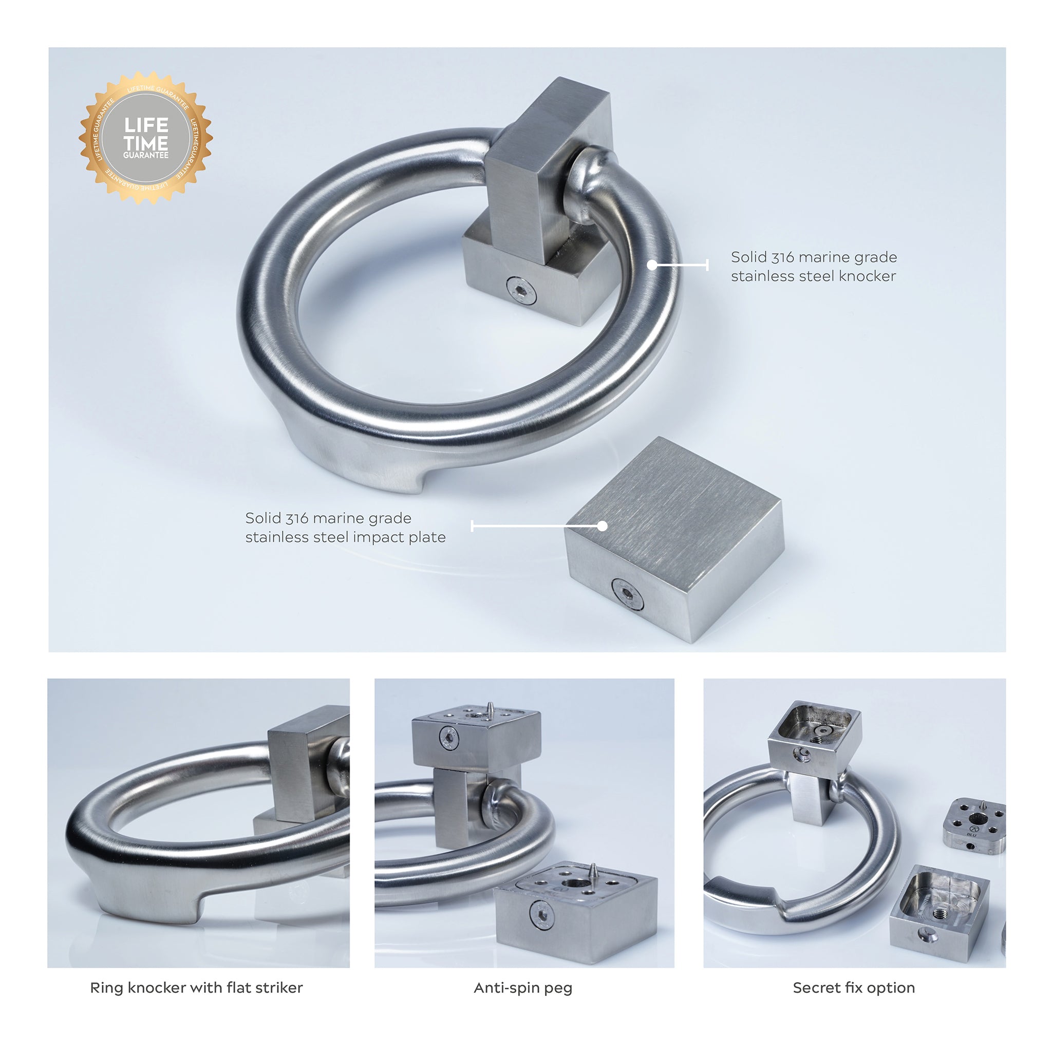 Ring Door Knocker | Satin Stainless Steel