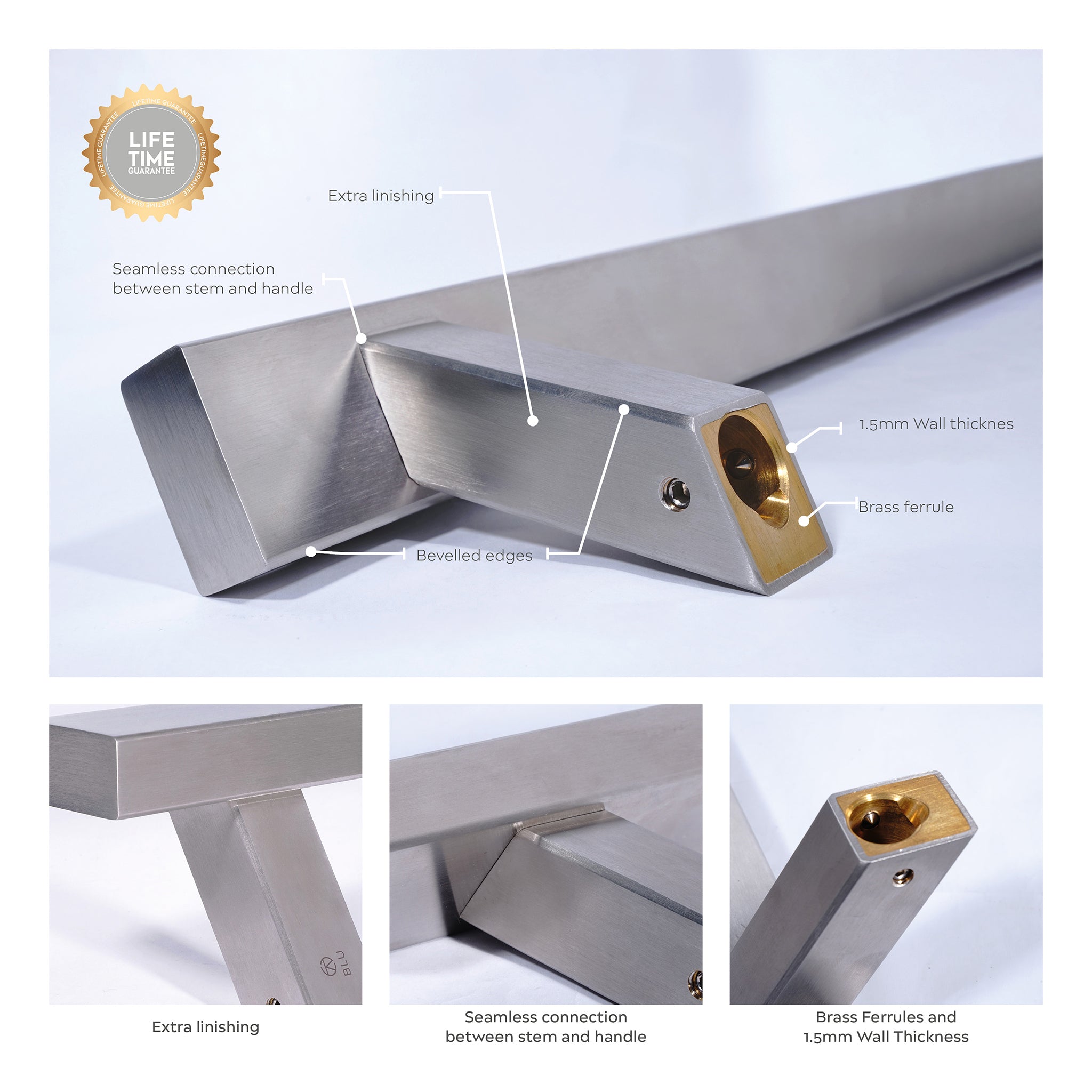 Rectangular Bar Pull Handle | Satin Stainless Steel