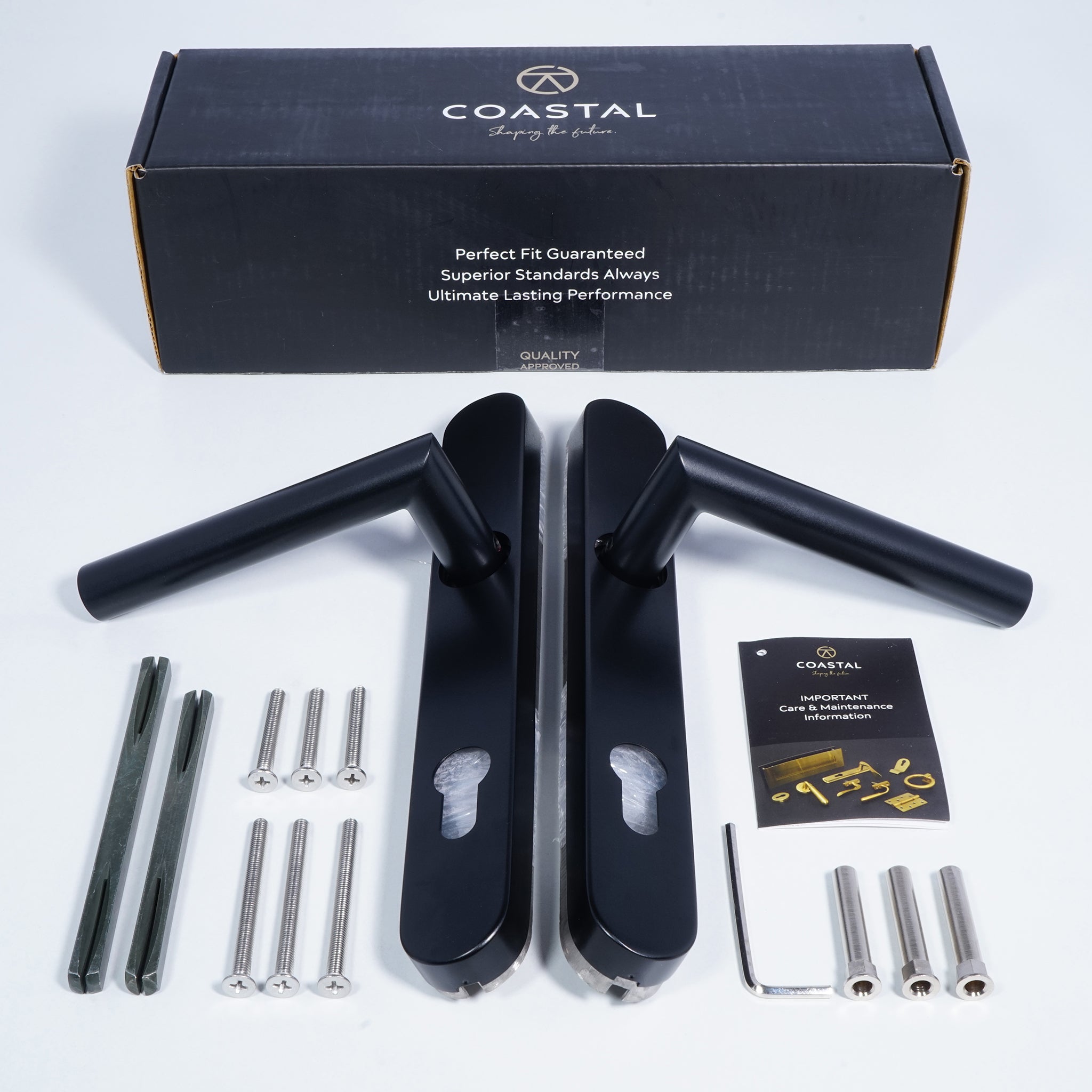 Mitre Lever Door Handle Sprung | Black