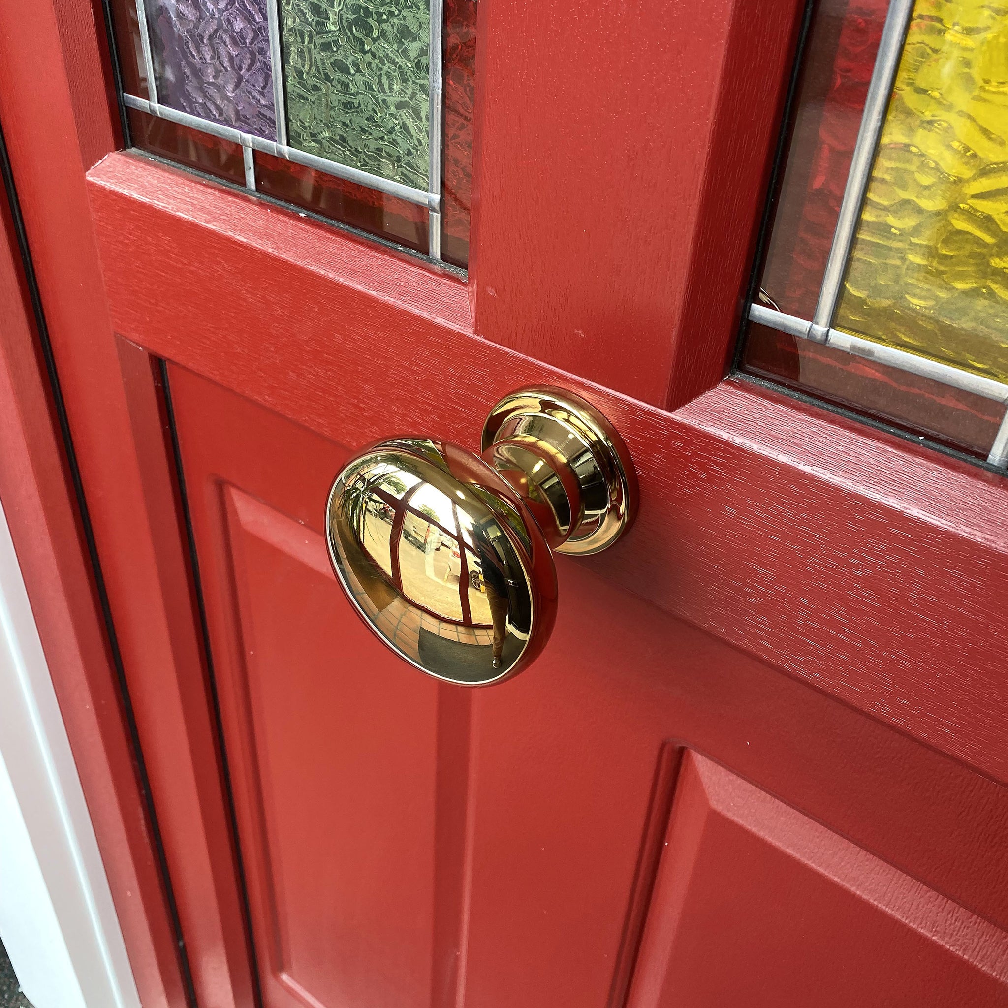 Round Centre Door Knob | PVD Stainless Polished Brass