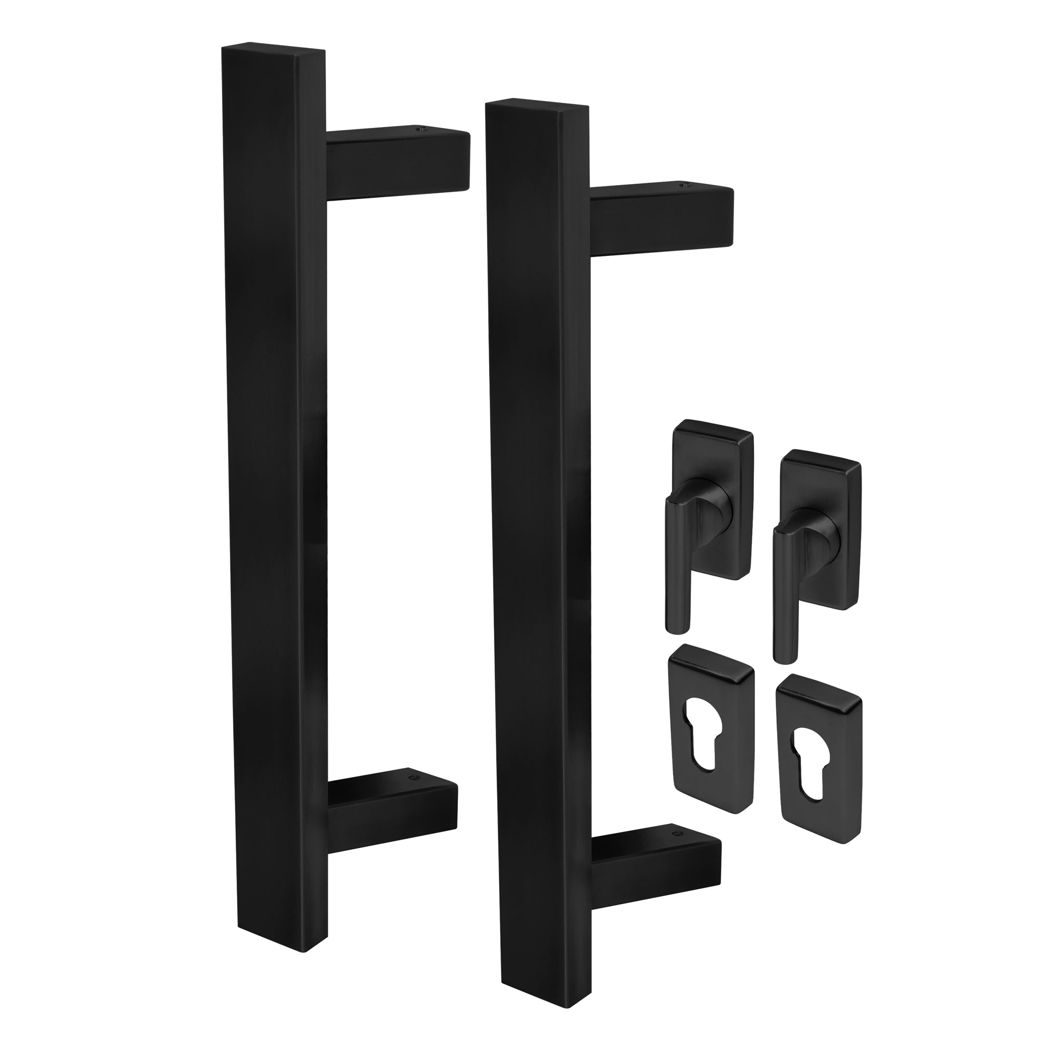 Rectangular Pull Handle Kits for Straight Sliding Doors | Black