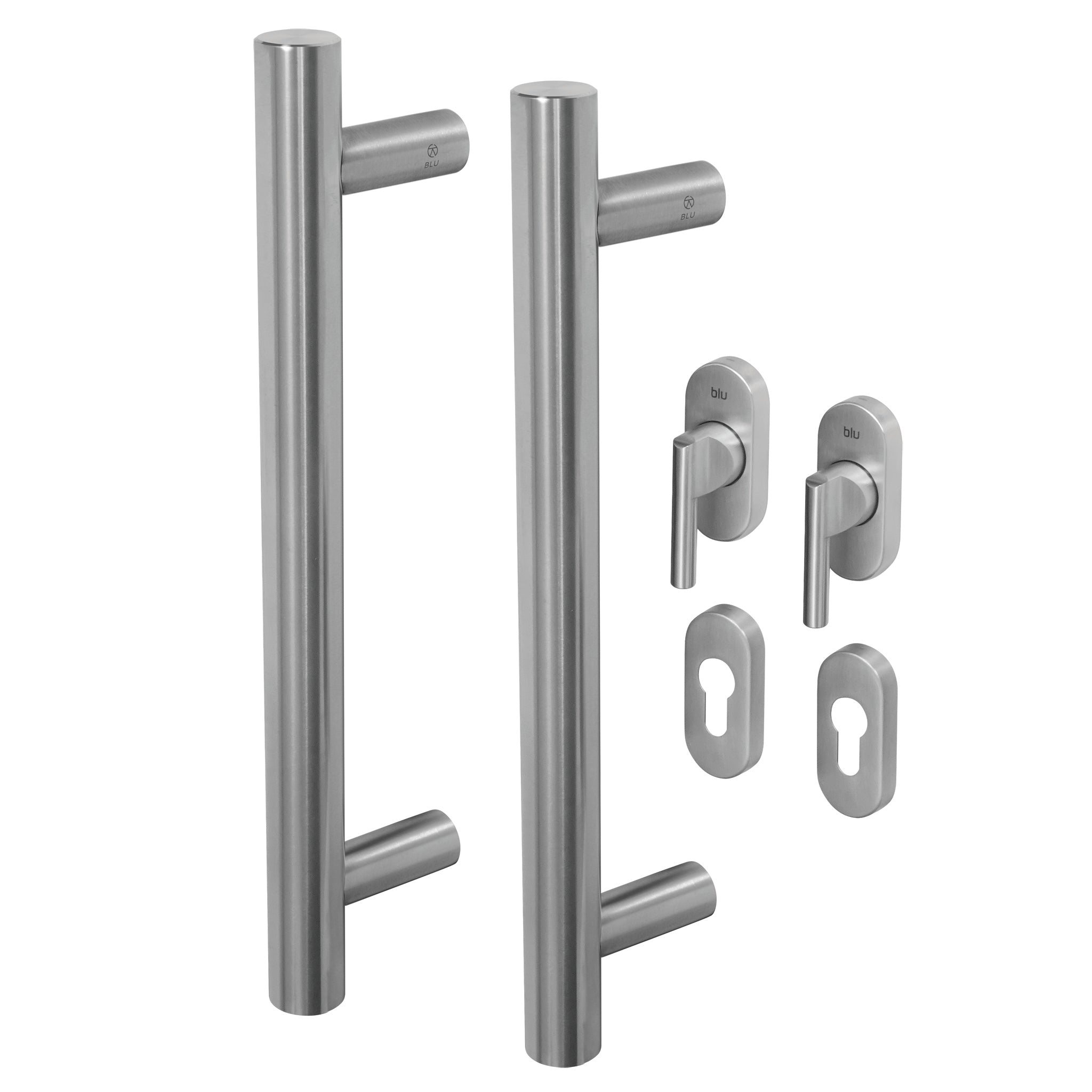 Round Pull Handle Kits for Straight Sliding Doors | Satin Stainless Steel