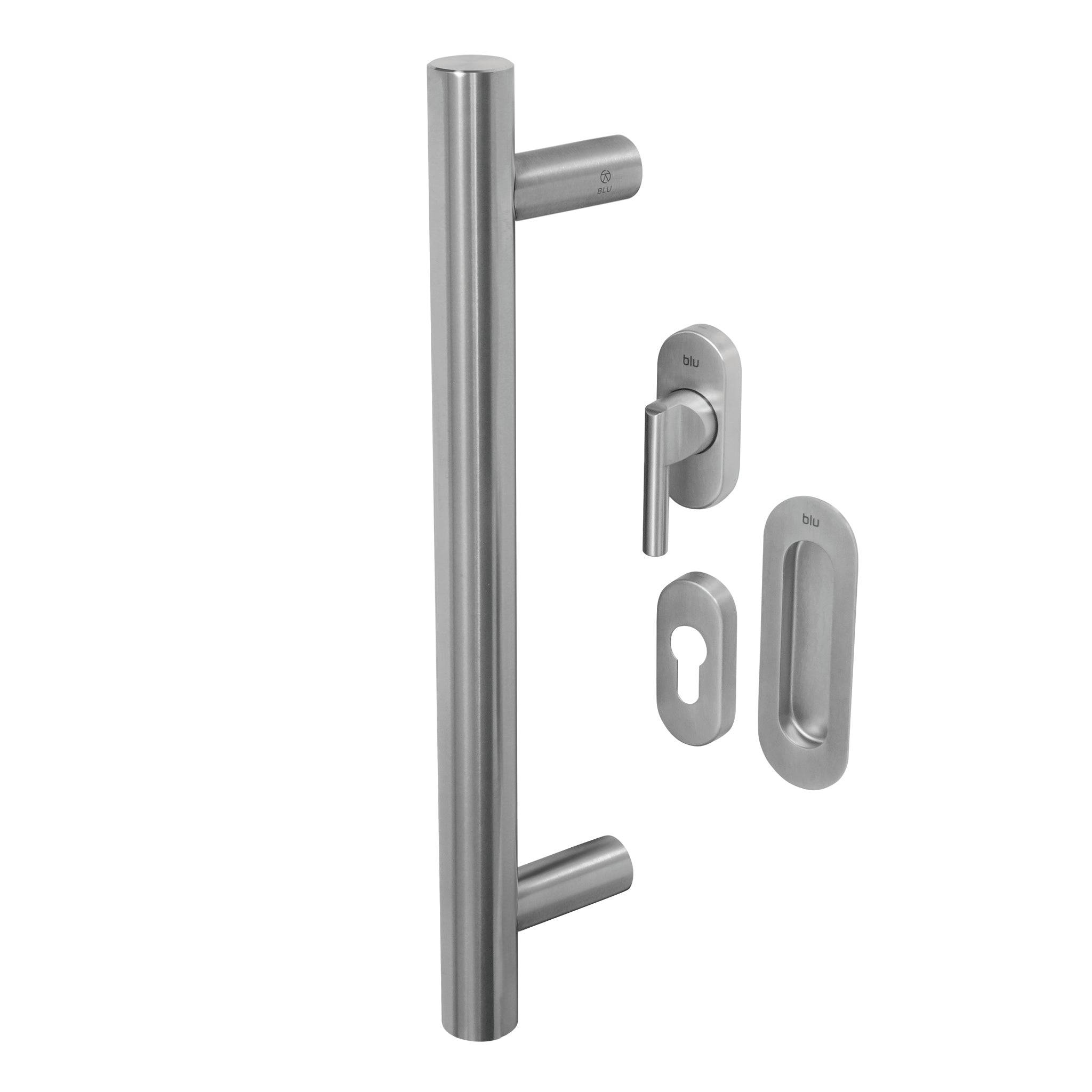 Round Pull Handle Kits for Straight Sliding Doors | Satin Stainless Steel