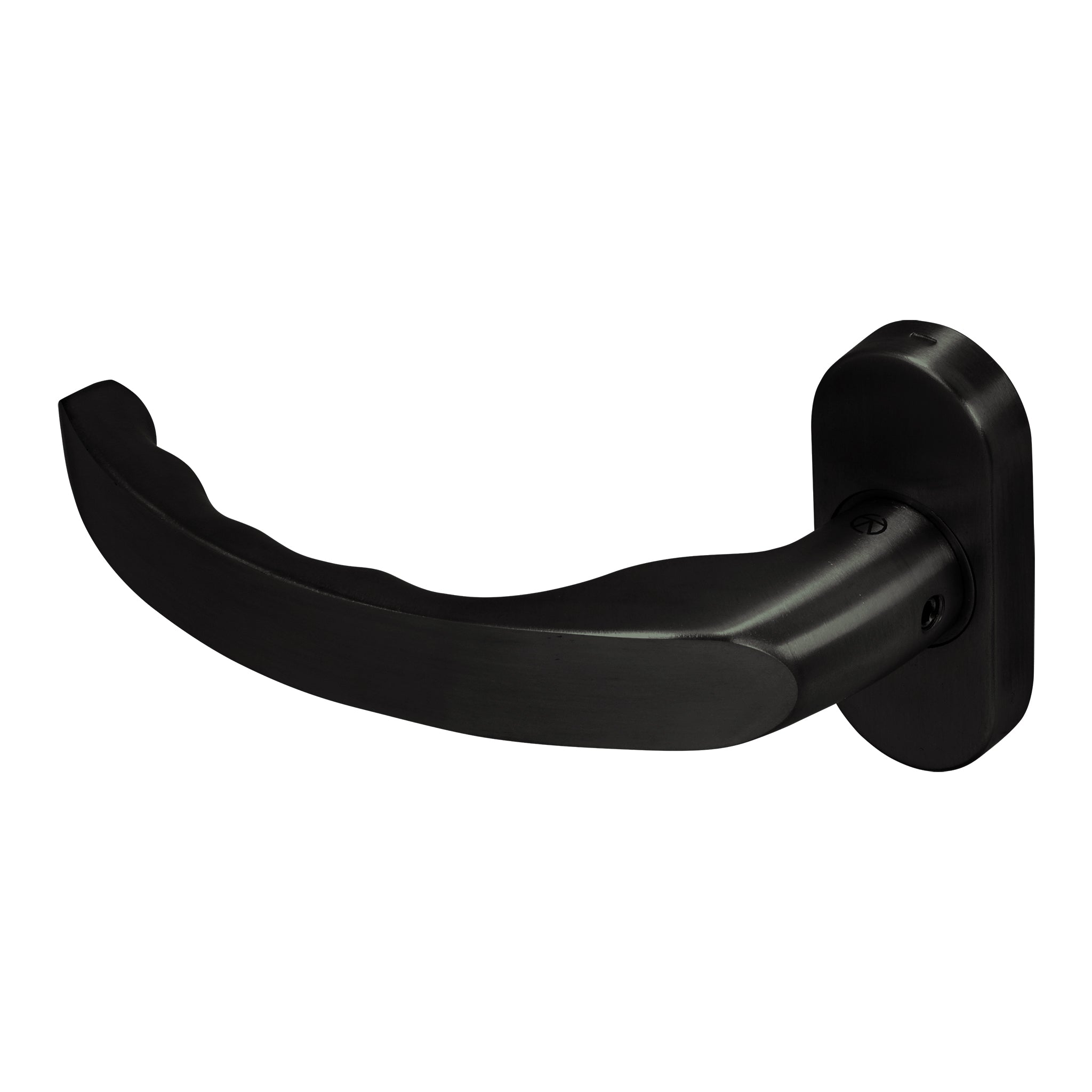 Ergonomic Lever Door Handle on Oval Rose | Black