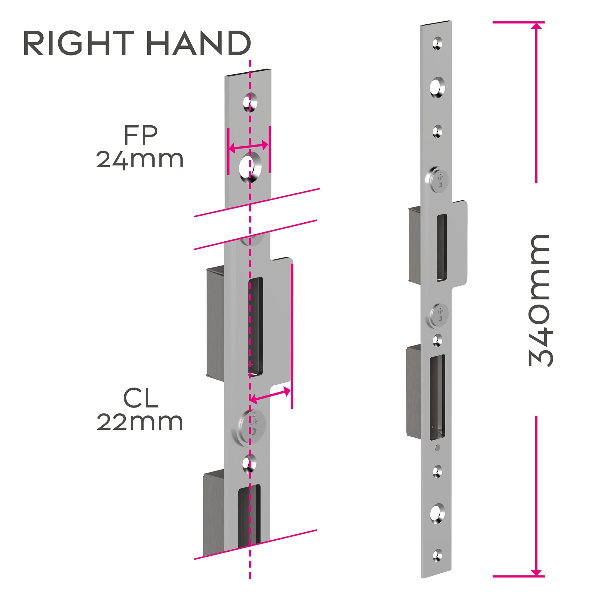 Handed Continuous Centre MPL Door Keeps | MK10