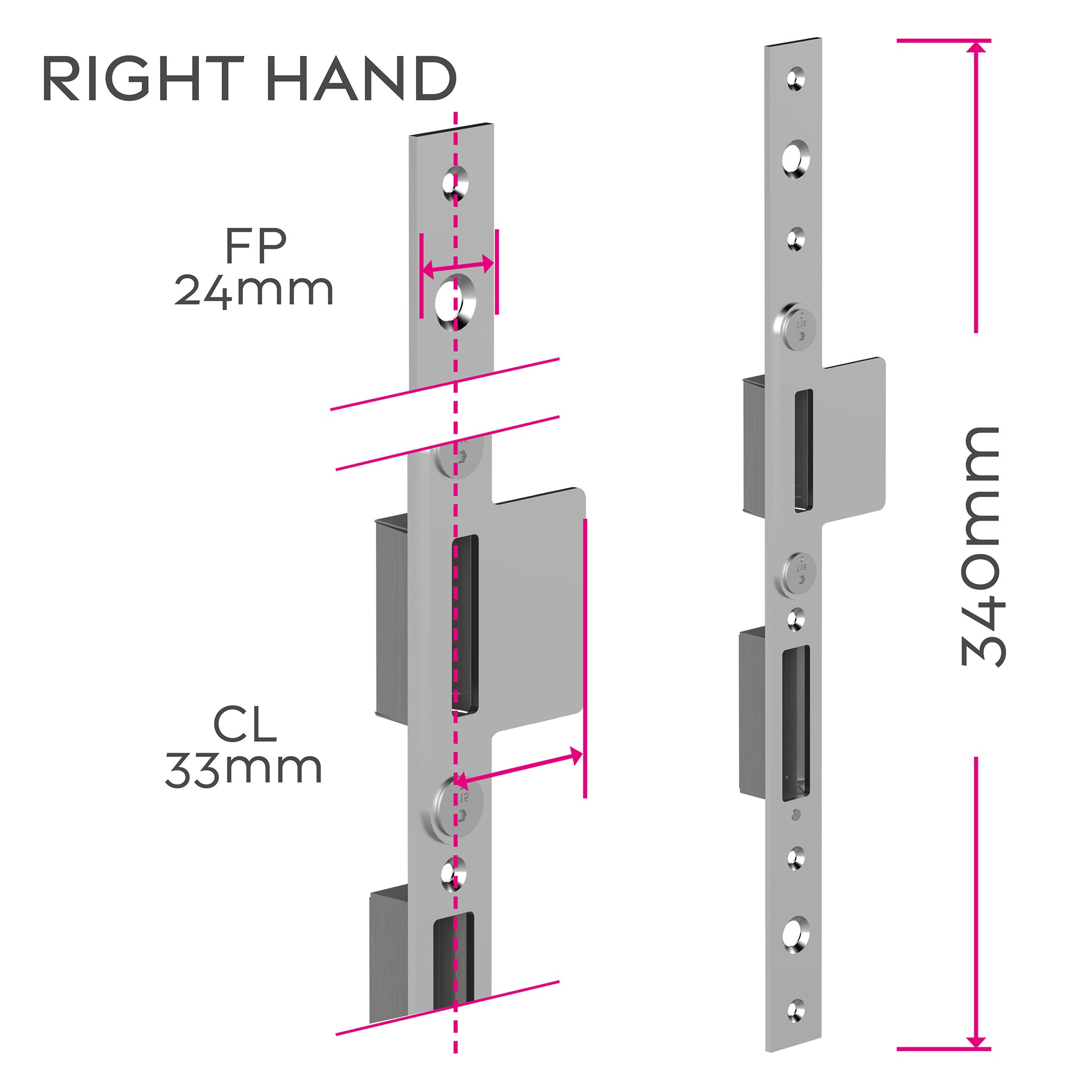 Handed Continuous Centre MPL Door Keeps | MK10