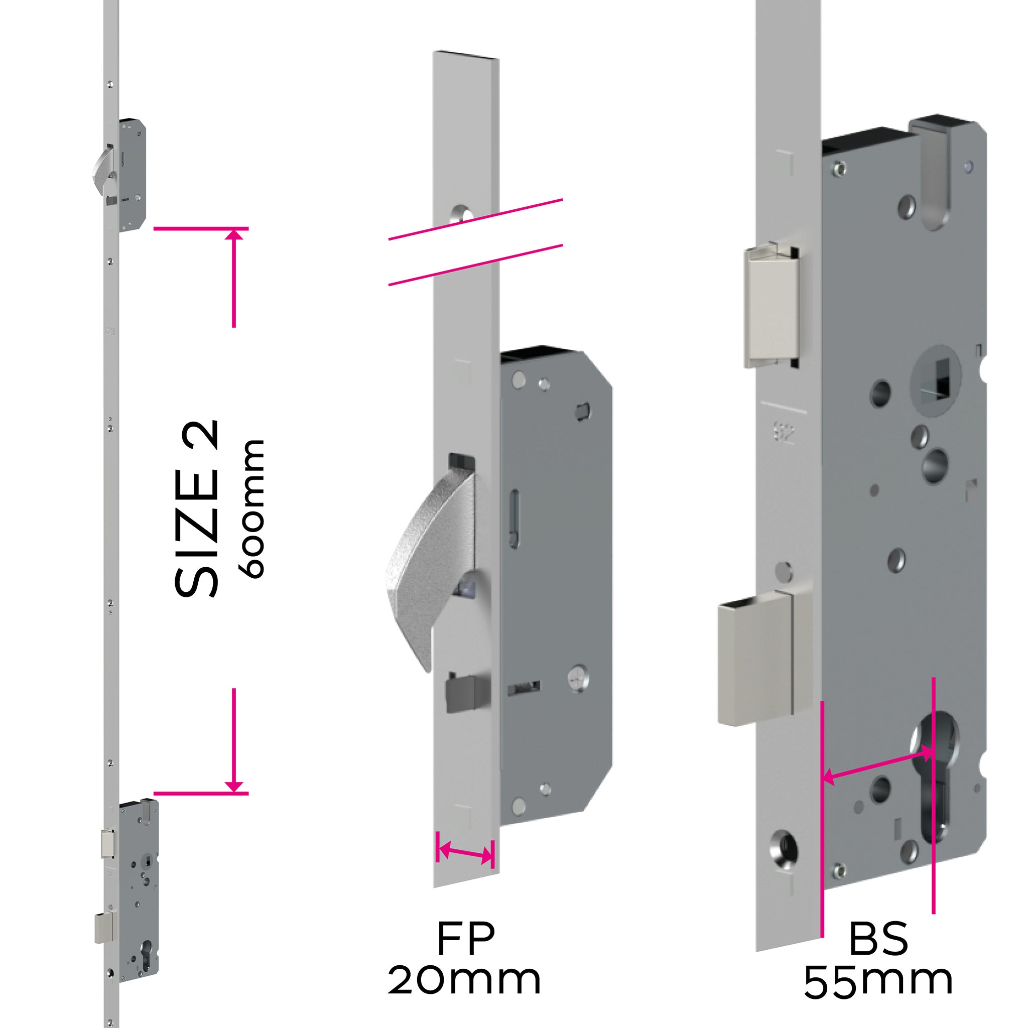 Handed Standard Multipoint Door Lock AV2 - 20mm Face Plate | ML120