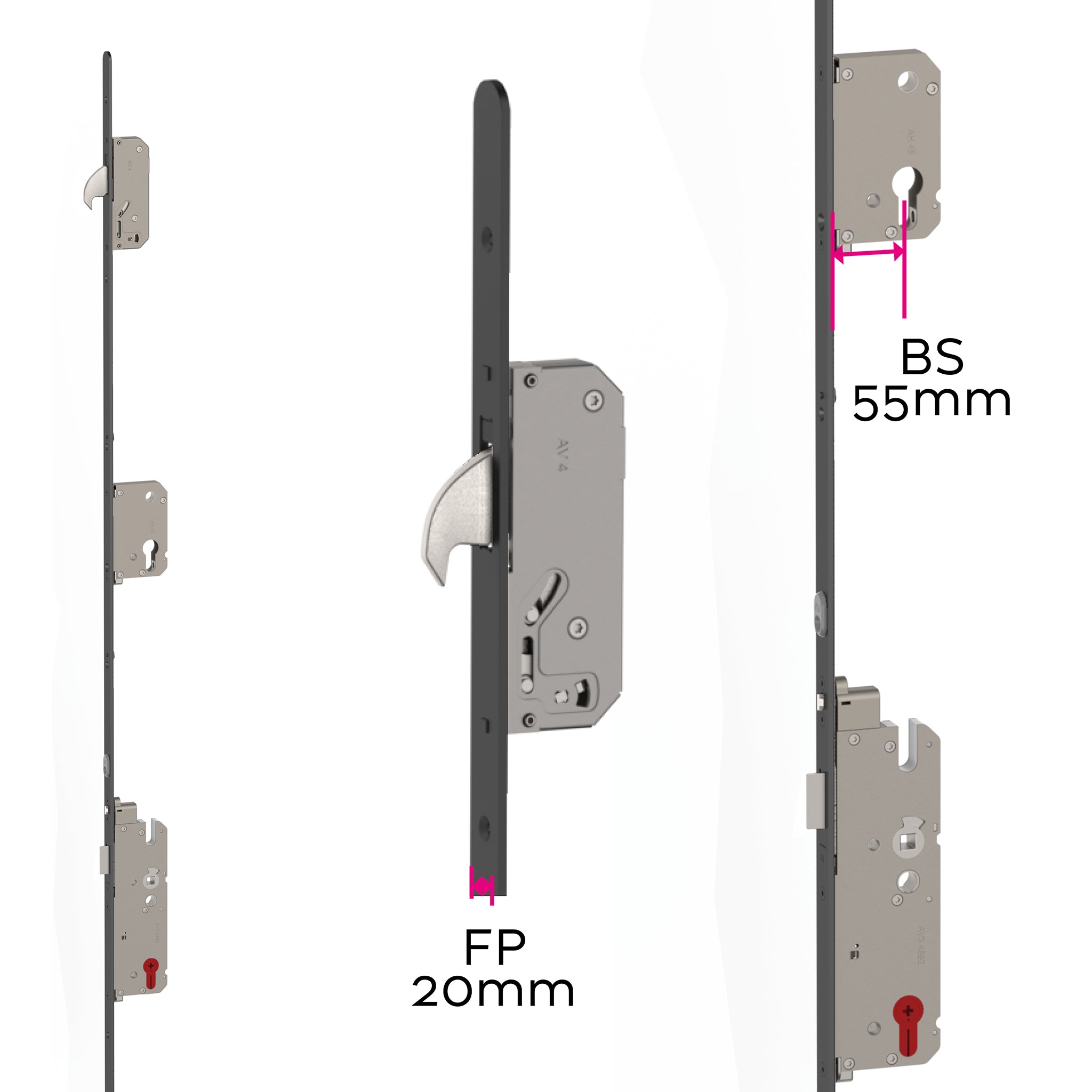 Universal Heritage Multipoint Door Lock AV4 - 20mm Face Plate | ML580
