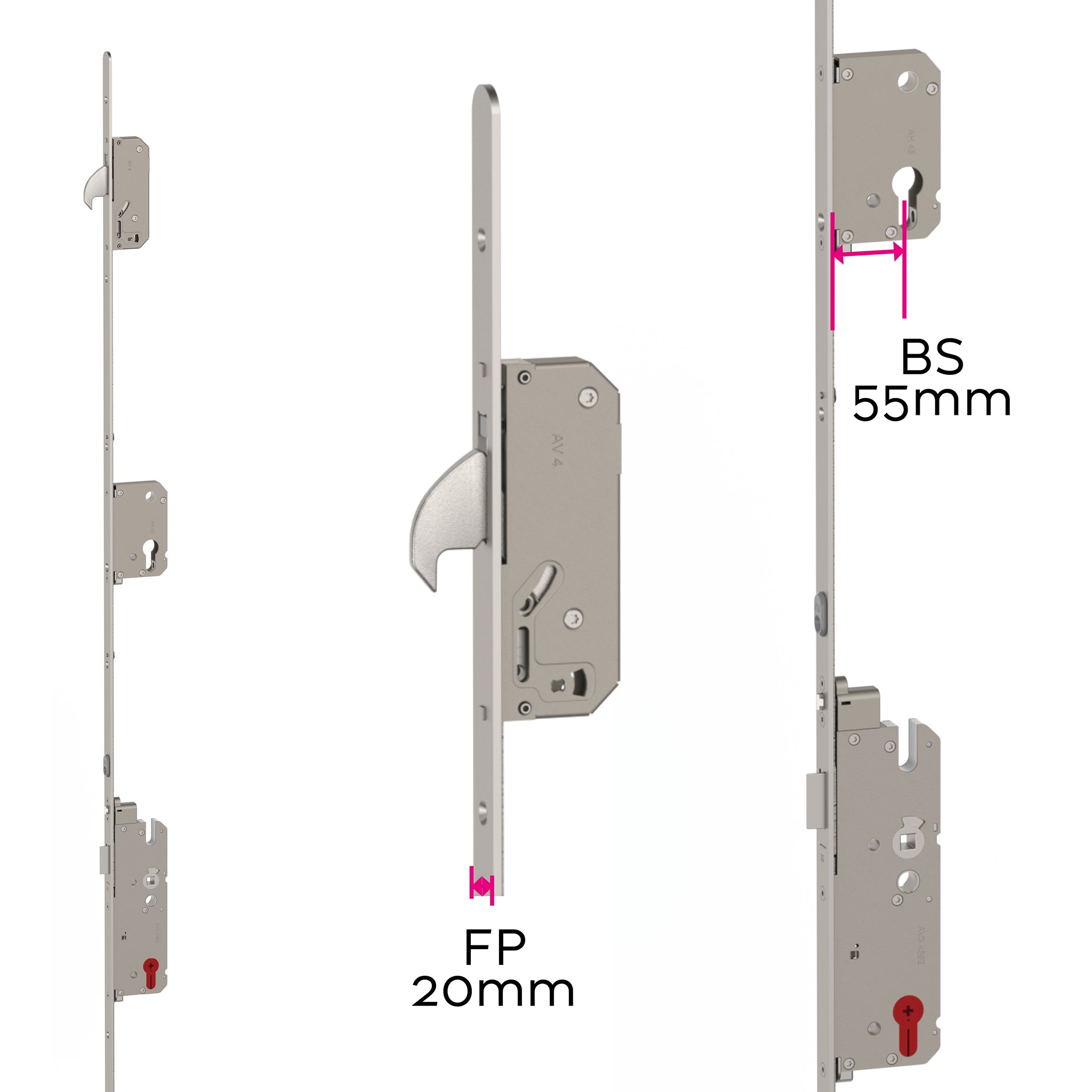 Universal Heritage Multipoint Door Lock AV4 - 20mm Face Plate | ML580
