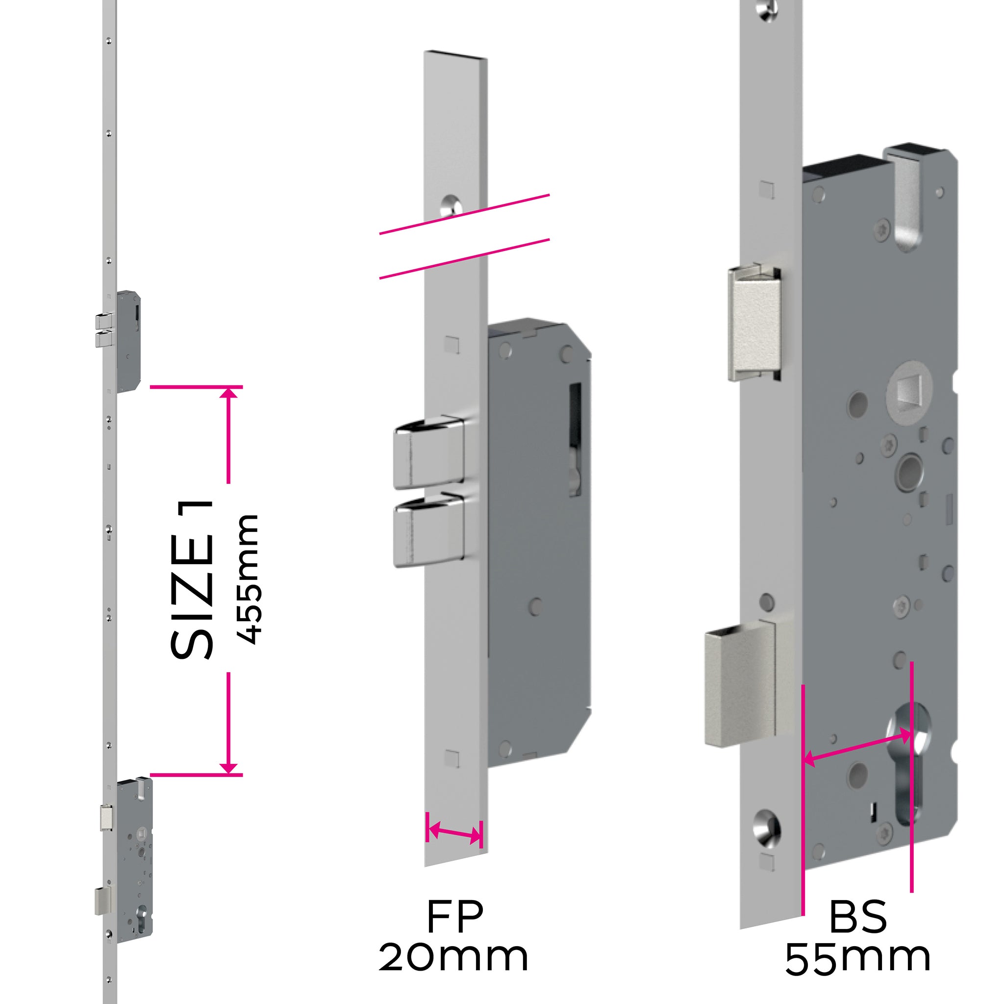Universal Multipoint Door Lock - 20mm Faceplate | ML60