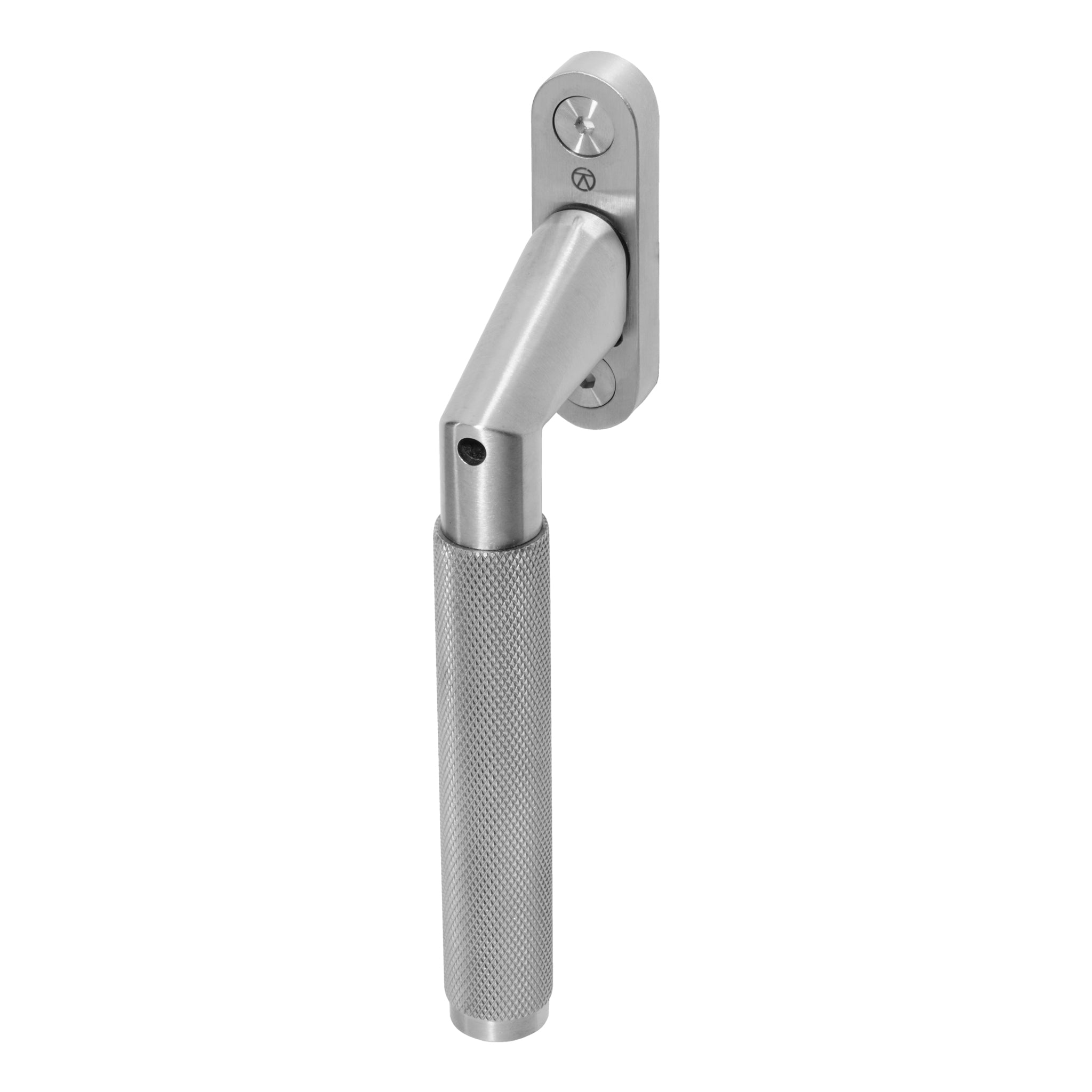 Newton Knurled Inline Angled Window Espagnolette Handle | Satin Stainless Steel