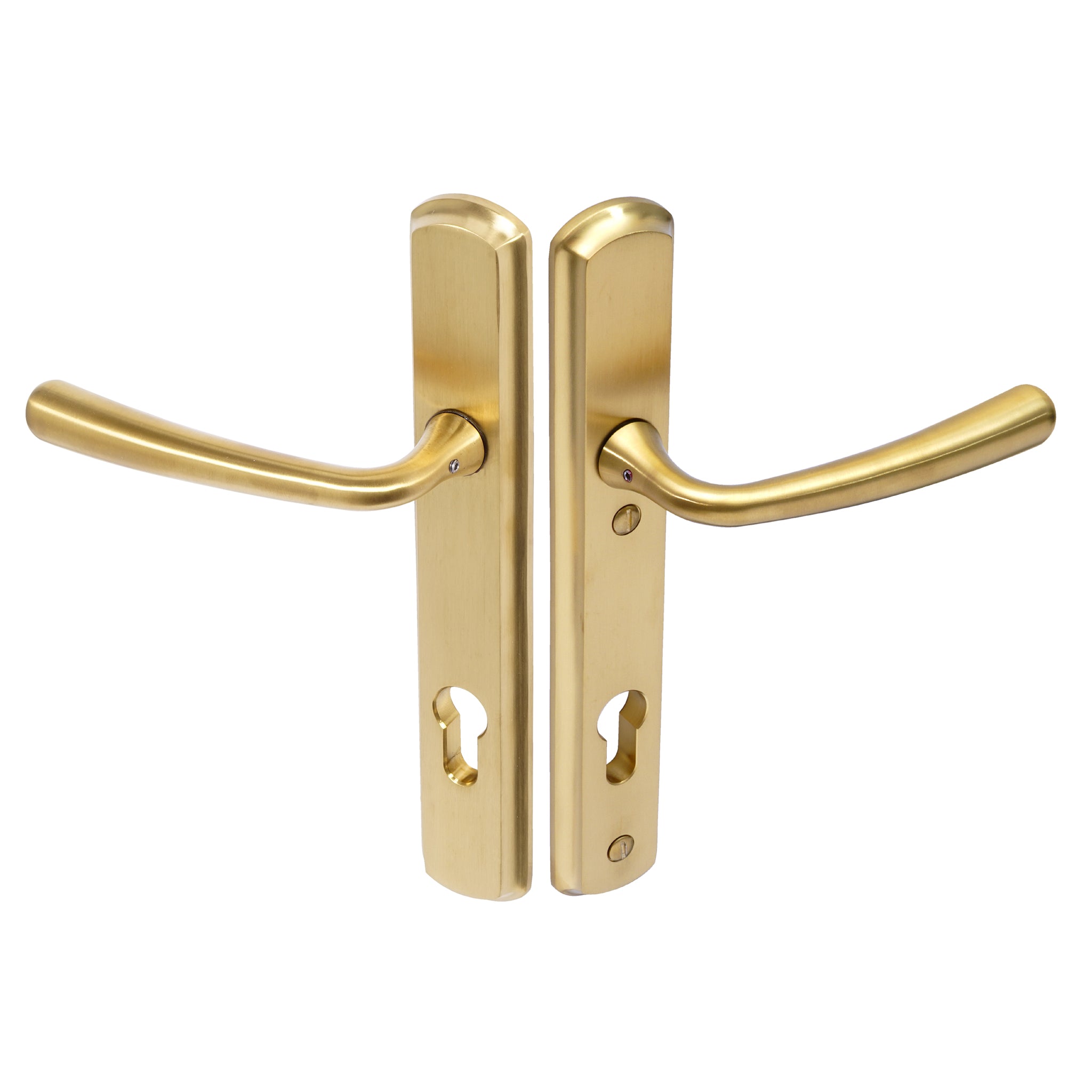 Pera Lever on 092 Backplate | PVD Stainless Satin Brass