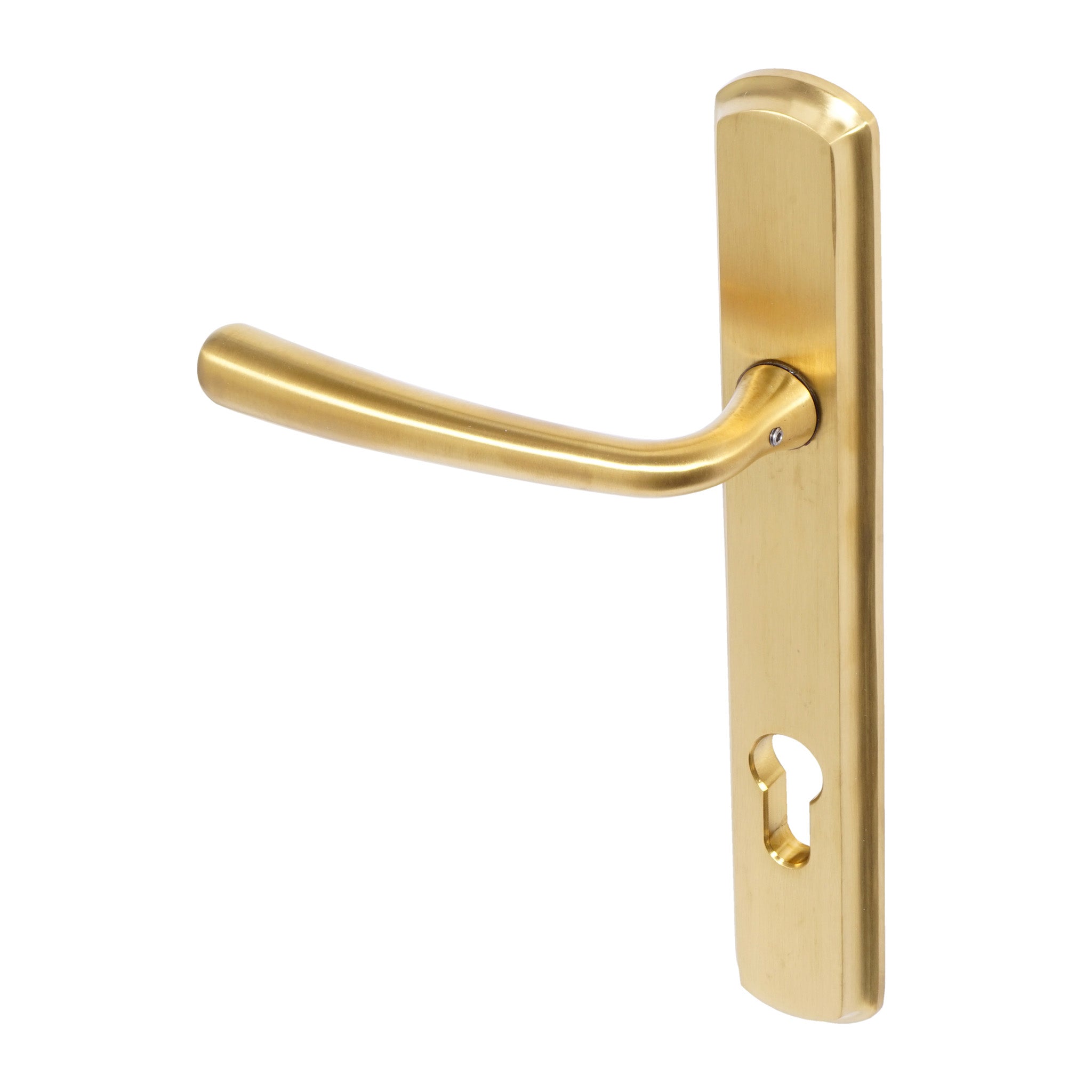 Pera Lever on 092 Backplate | PVD Stainless Satin Brass