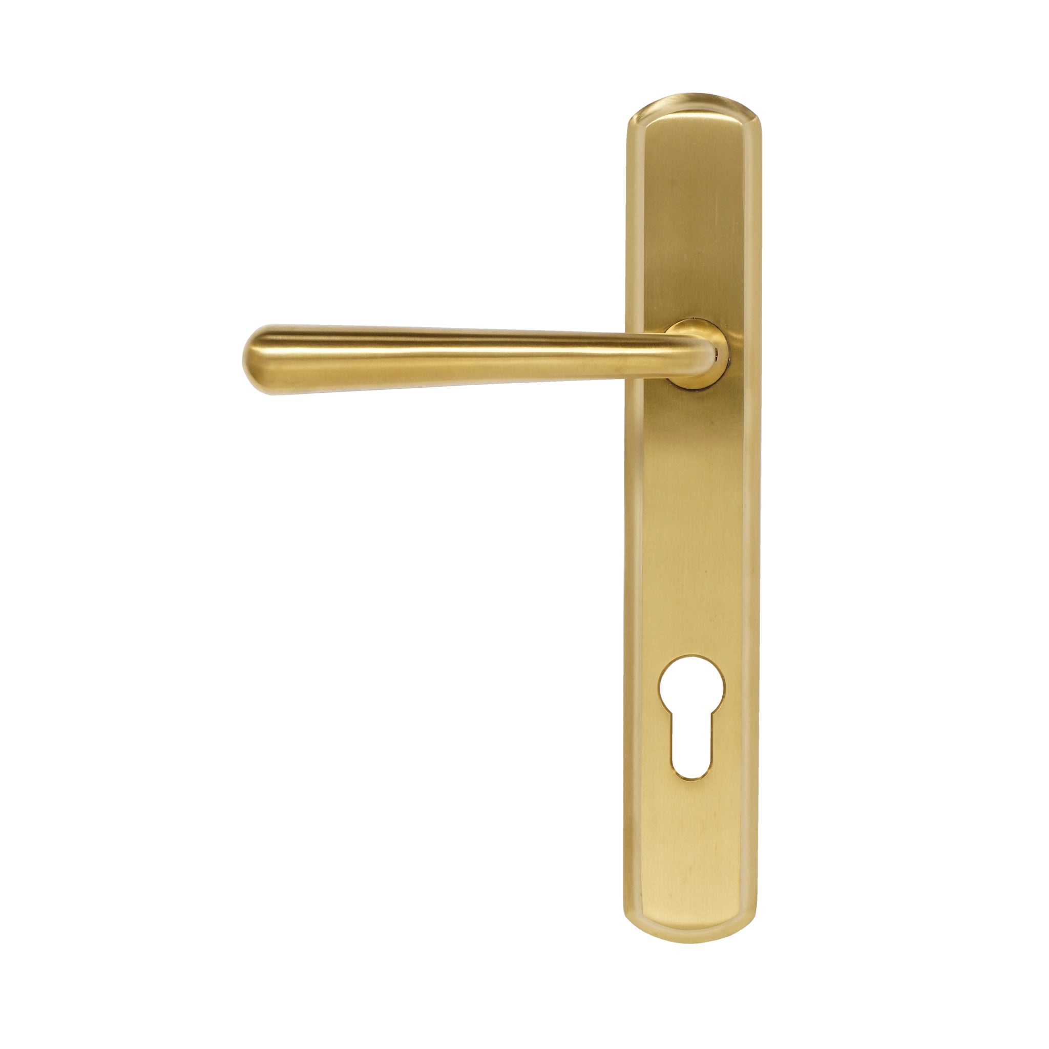 Pera Lever on 092 Backplate | PVD Stainless Satin Brass
