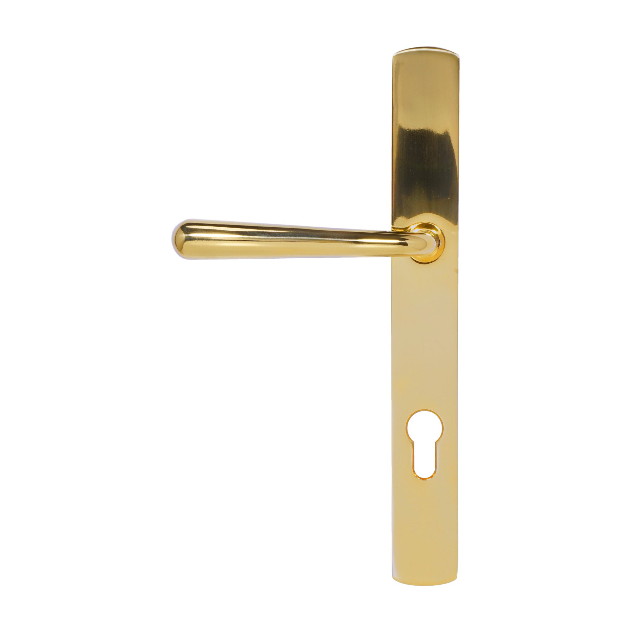 Pera Lever on 095 Backplate | PVD Stainless Polished Brass