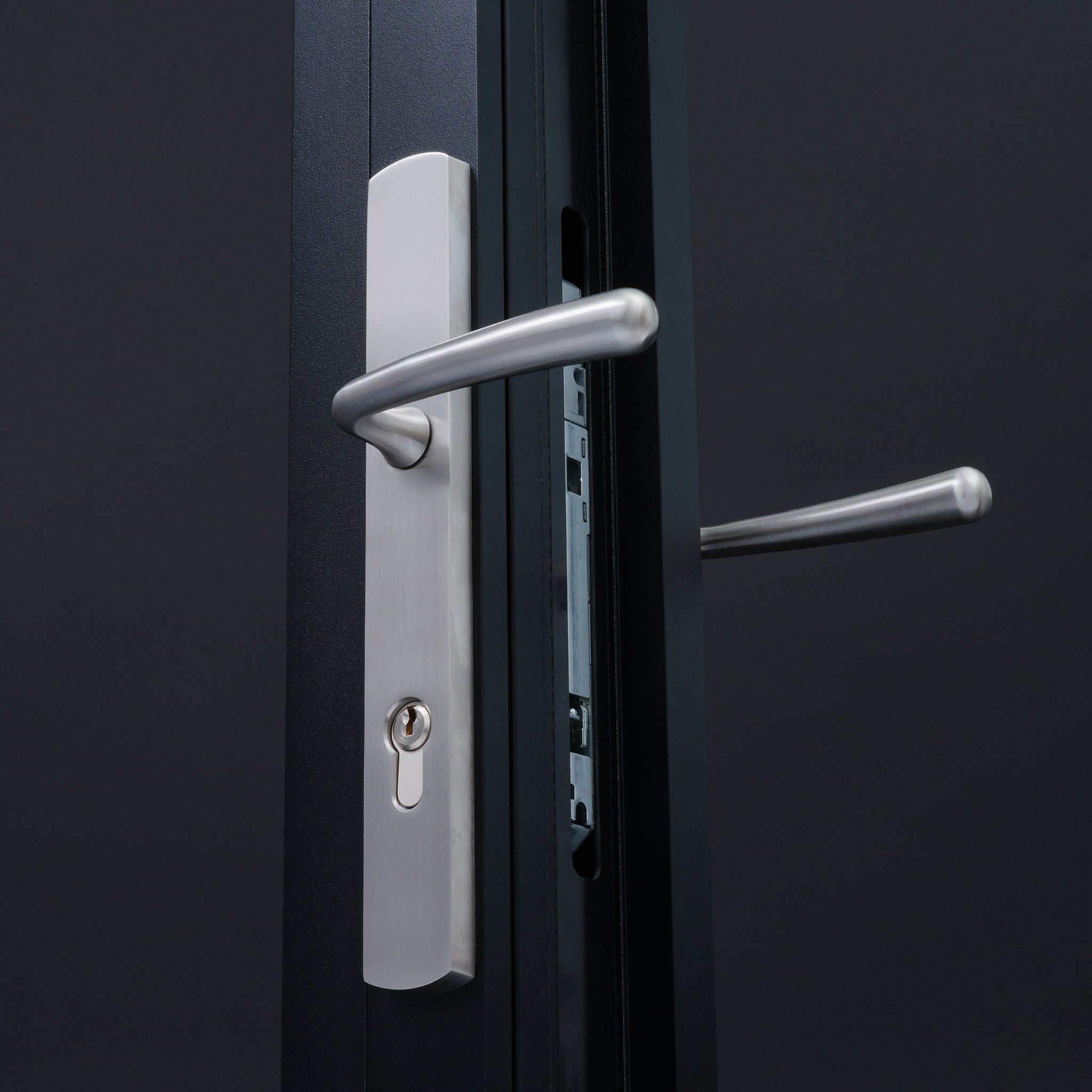 Pera Lever on 095 Backplate | Satin Stainless Steel
