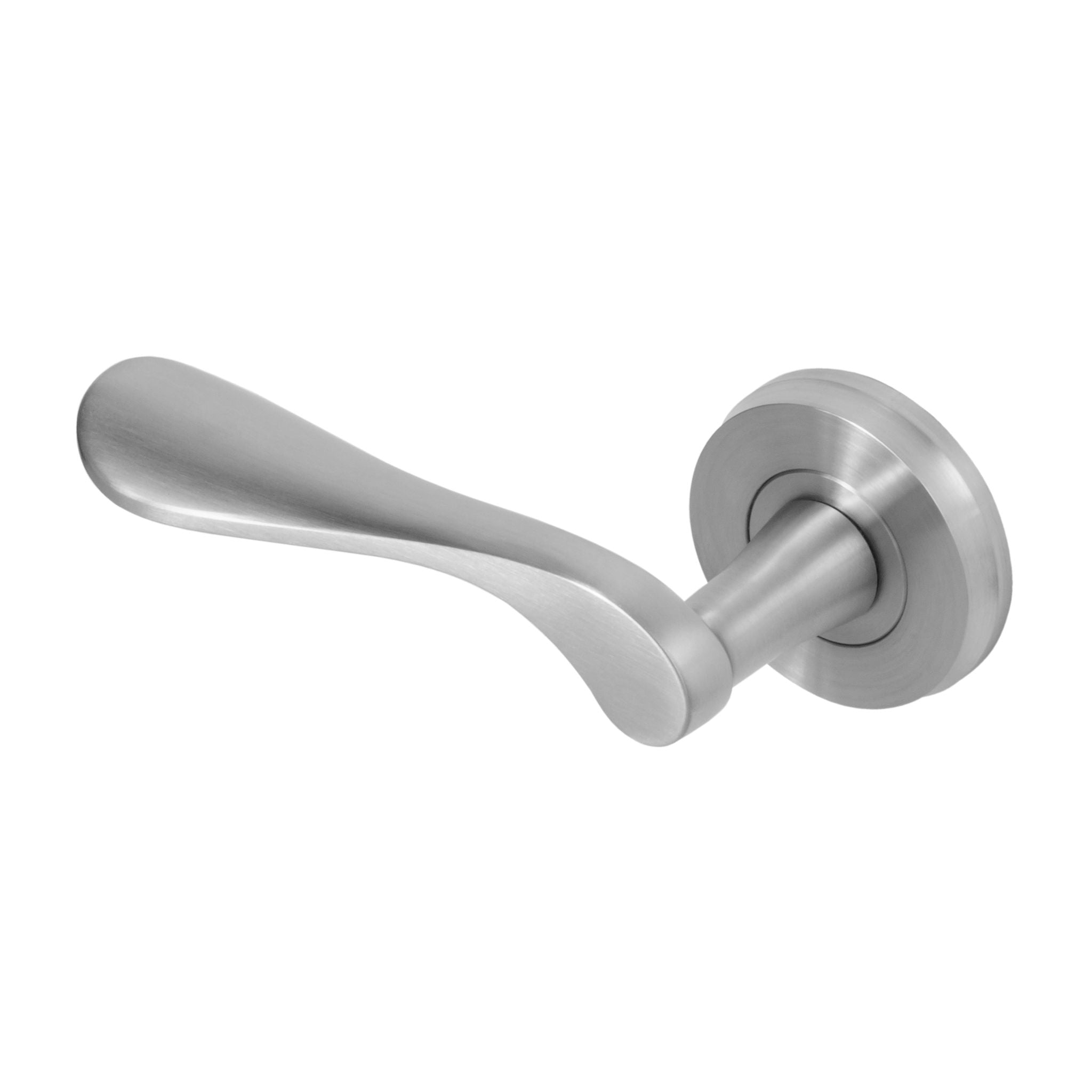 Regent Door Handle on Round Rose | Satin Stainless Steel