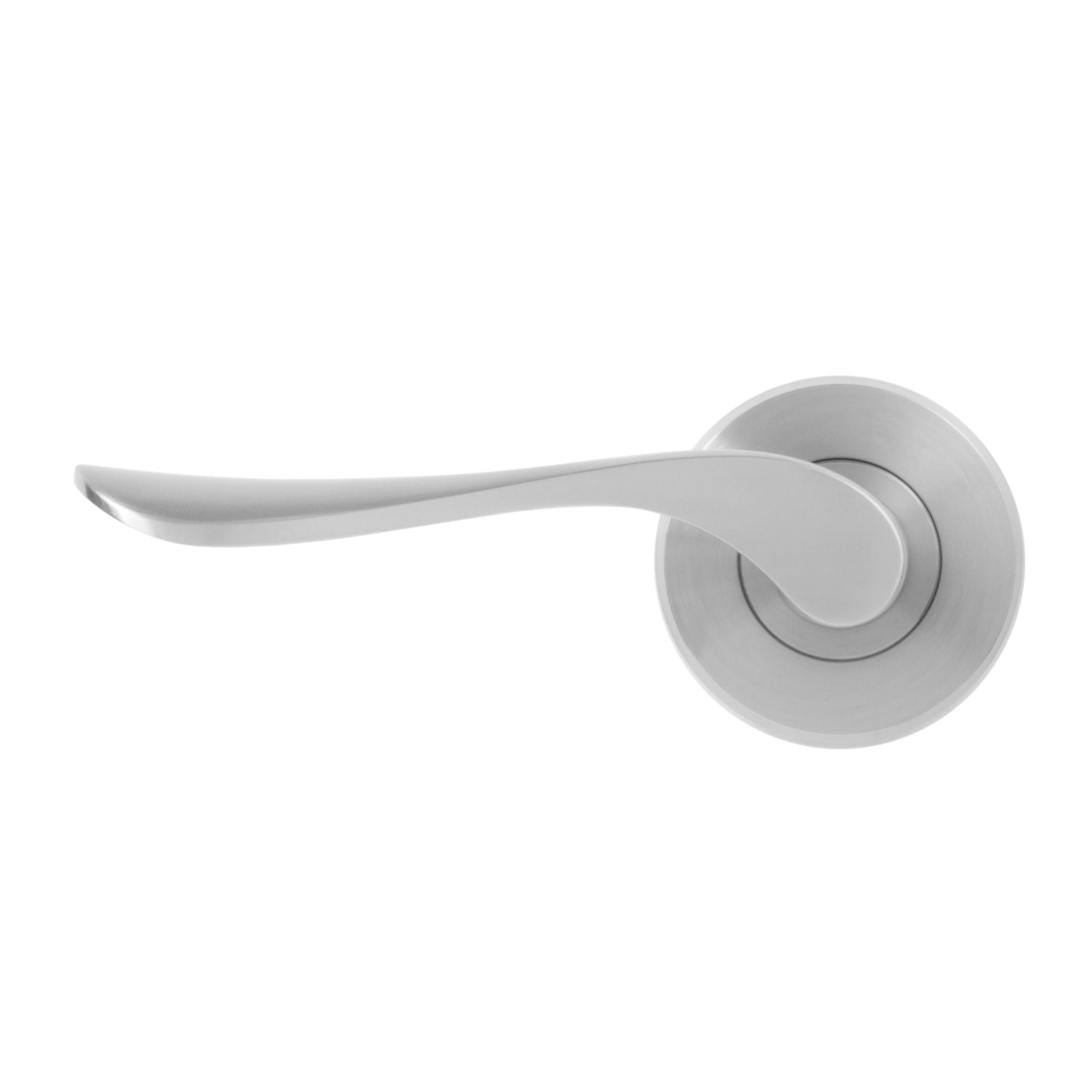 Regent Door Handle on Round Rose | Satin Stainless Steel