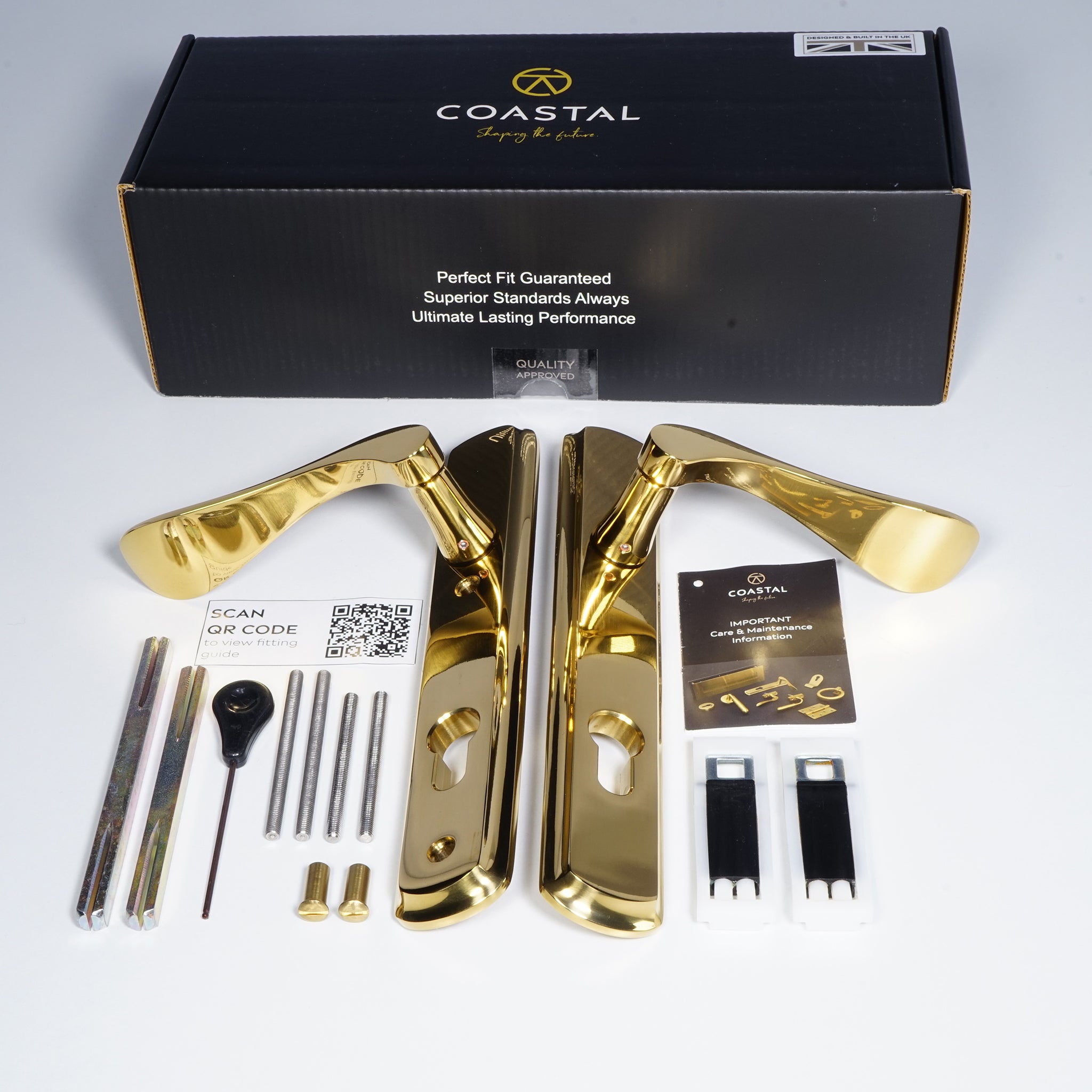 Regent Lever on 092 Backplate | PVD Stainless Polished Brass