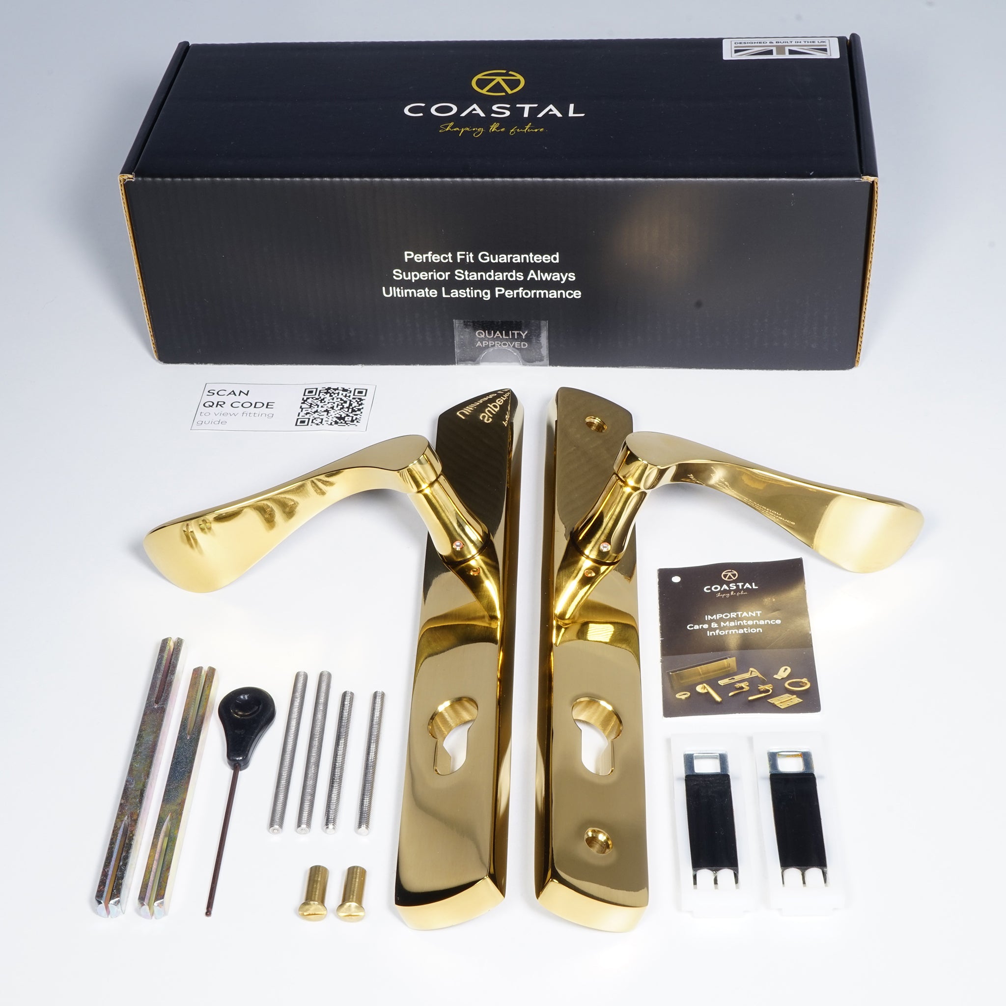 Regent Lever on 095 Backplate | PVD Stainless Polished Brass