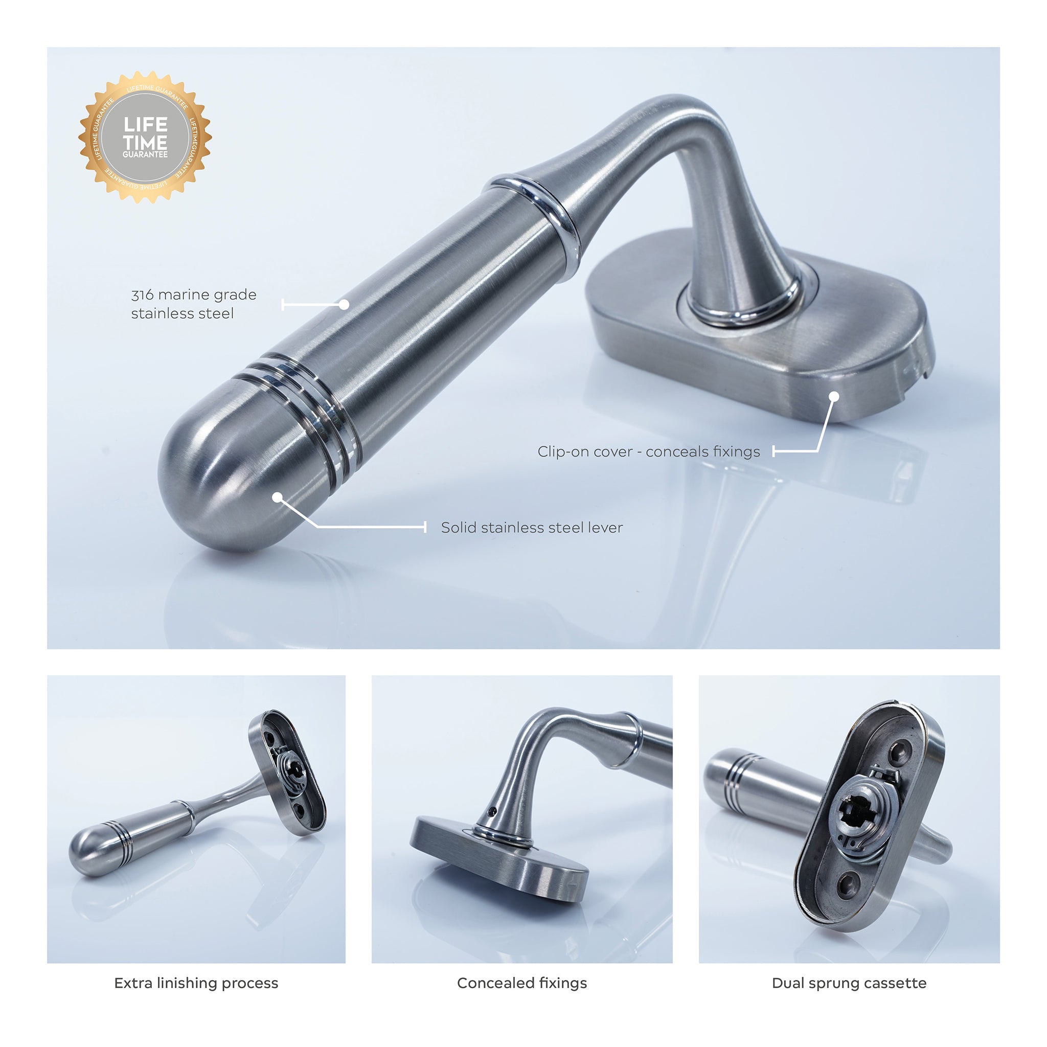 Opera Door Handle | Satin Stainless Steel