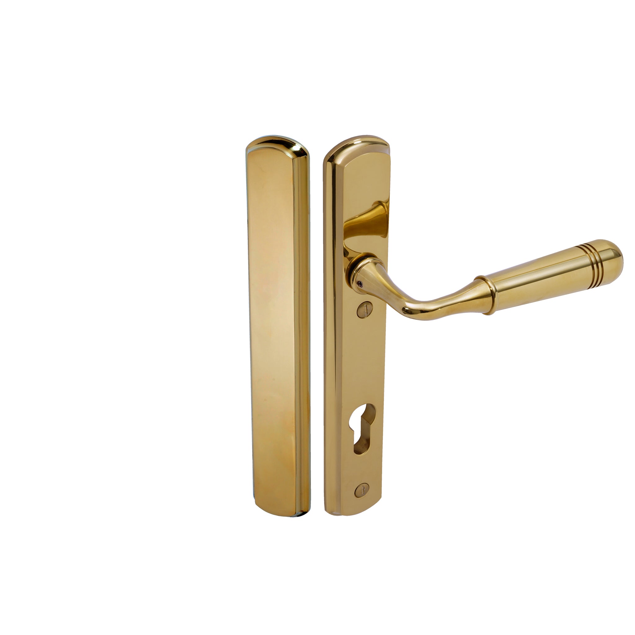 Opera Lever on 092 Backplate | PVD Stainless Polished Brass