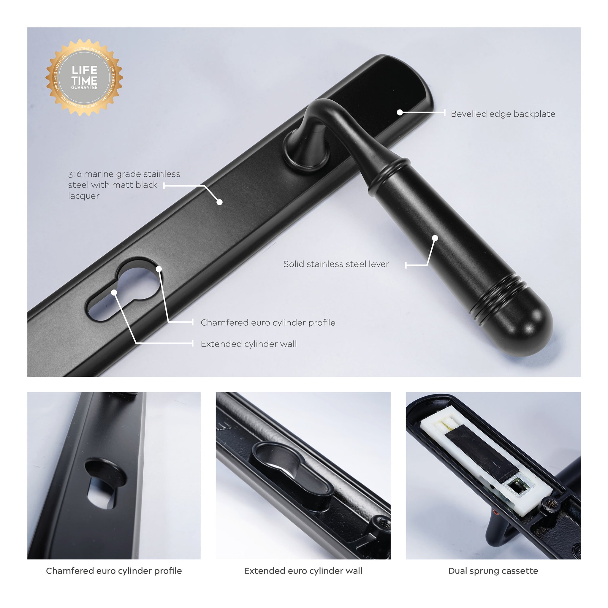 Opera Lever on 092 Backplate | Black