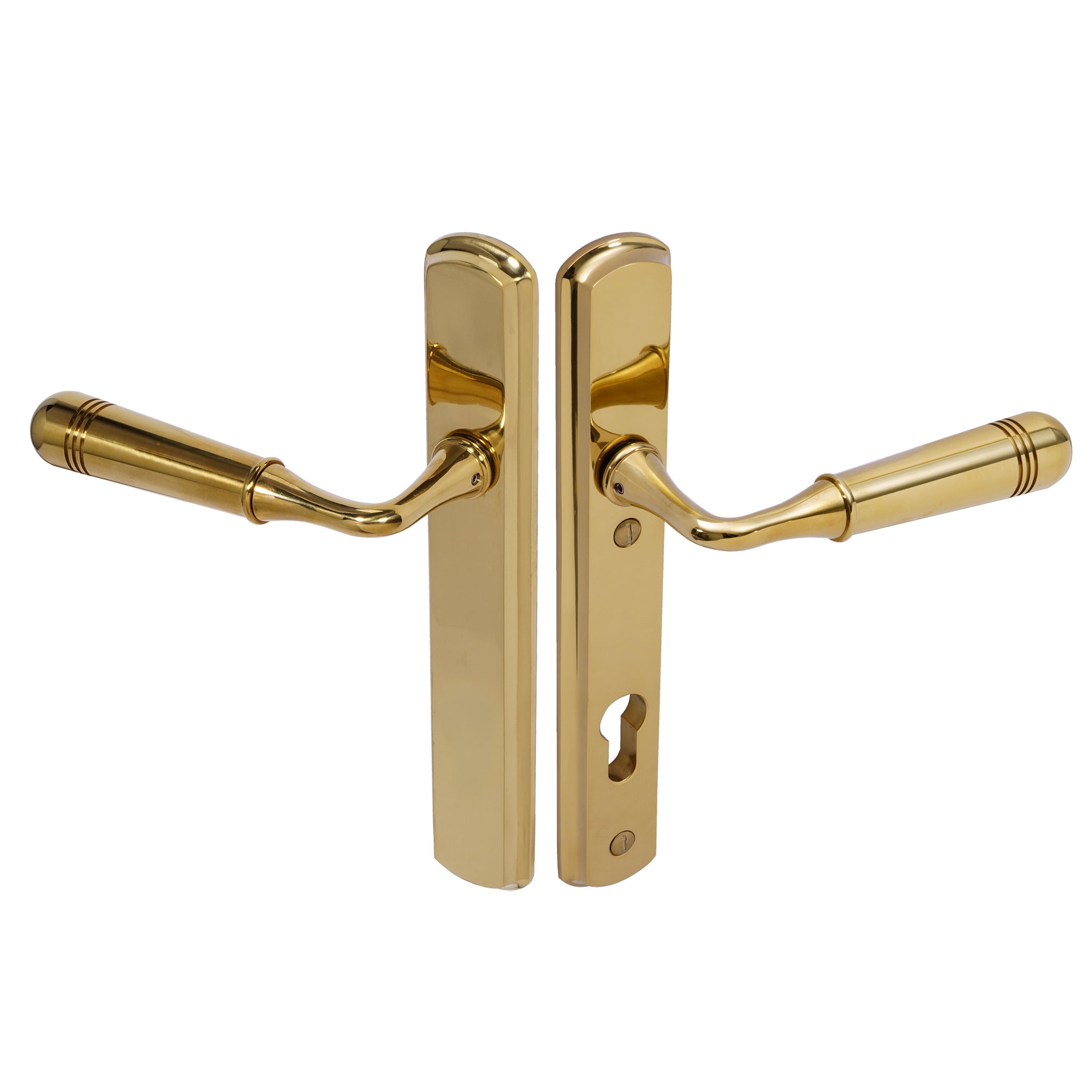 Opera Lever on 092 Backplate | PVD Stainless Polished Brass