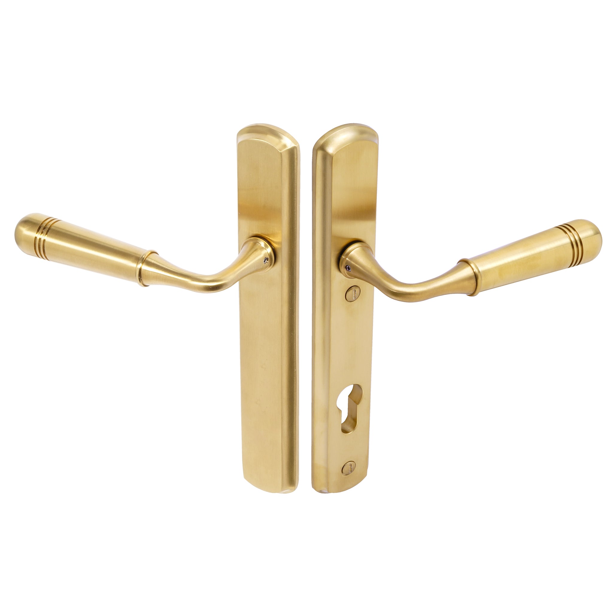 Opera Lever on 092 Backplate | PVD Stainless Satin Brass