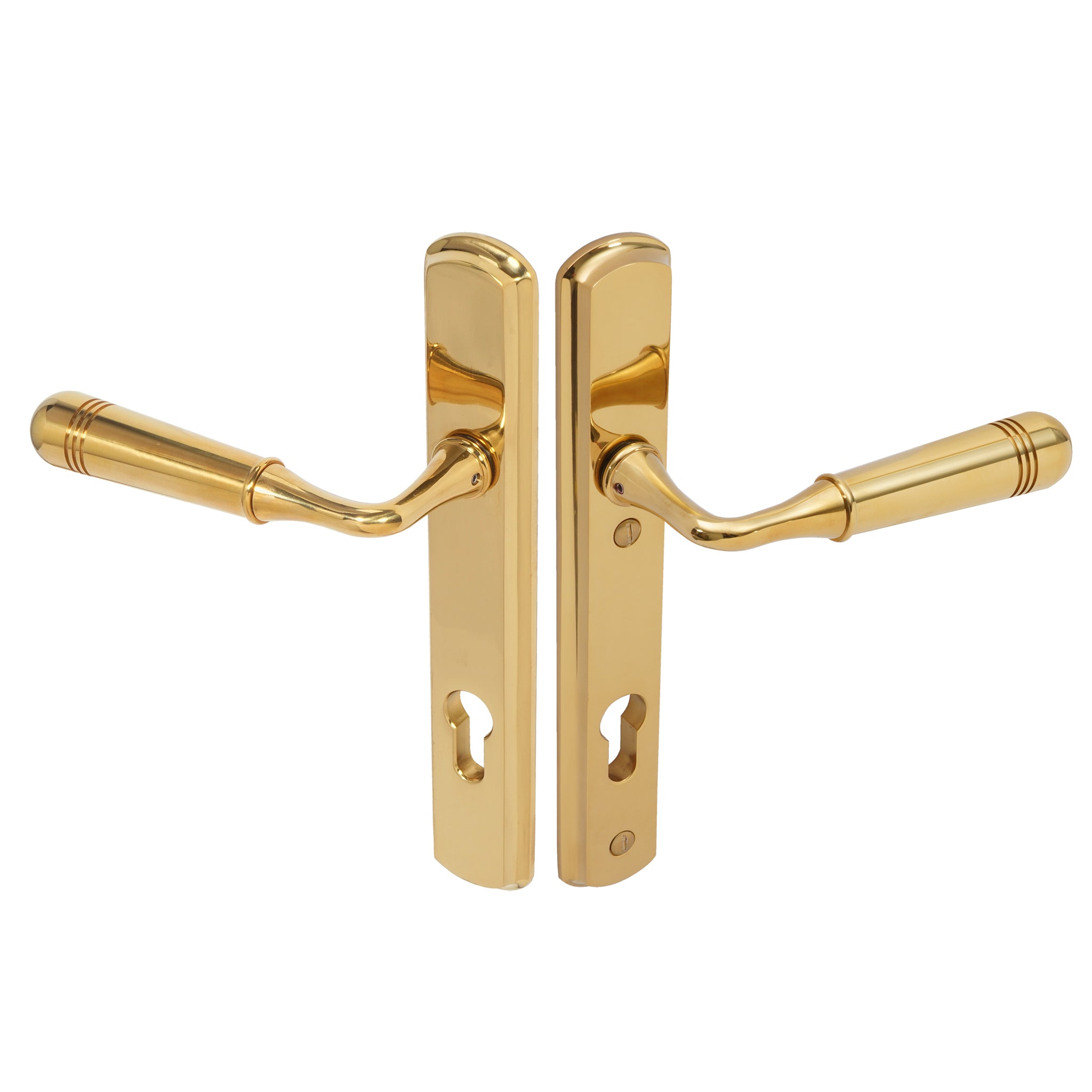 Opera Lever on 092 Backplate | PVD Stainless Polished Brass