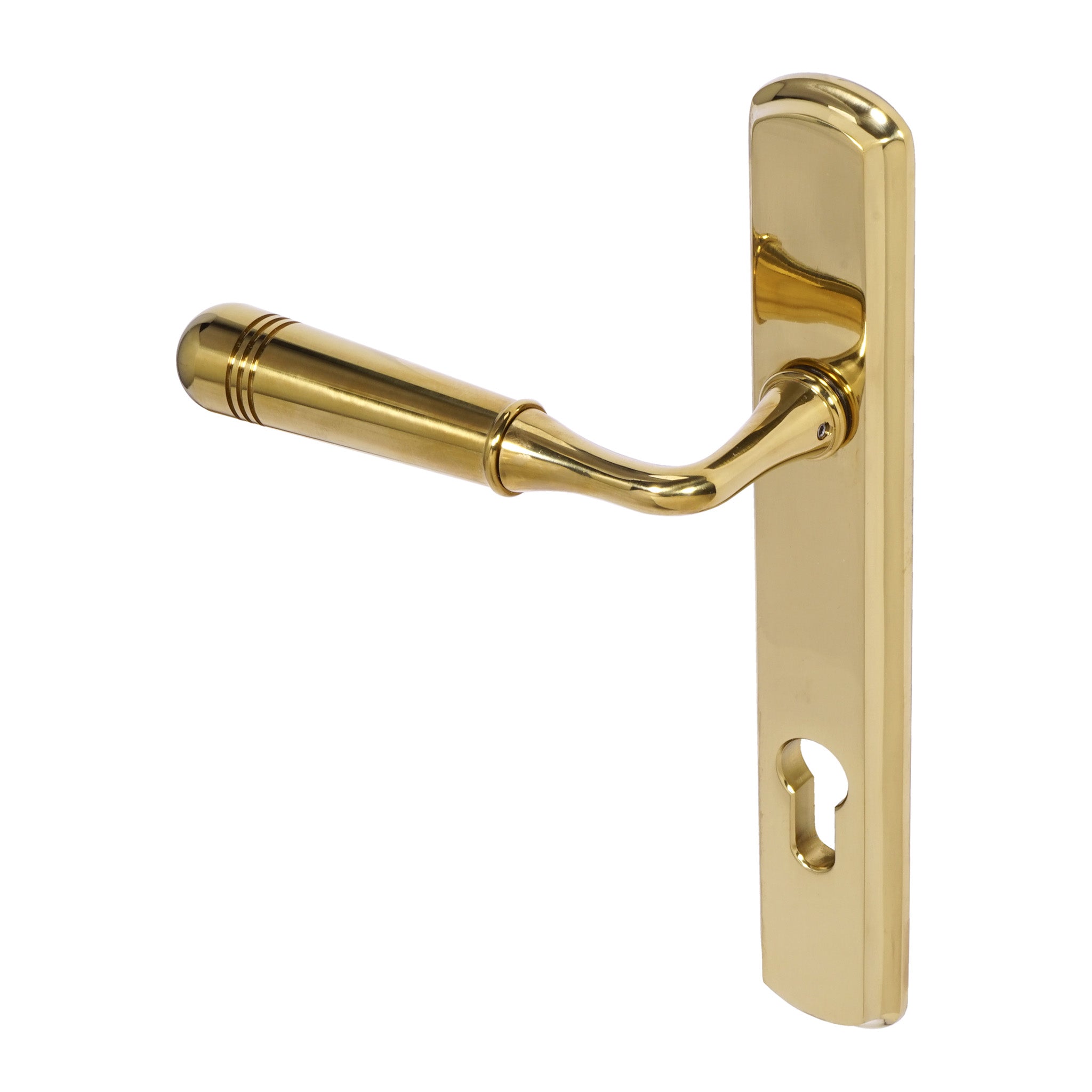 Opera Lever on 092 Backplate | PVD Stainless Polished Brass