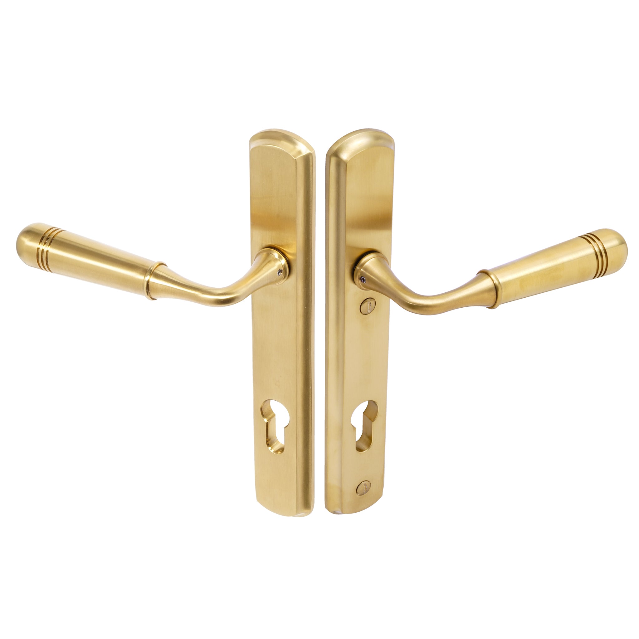 Opera Lever on 092 Backplate | PVD Stainless Satin Brass