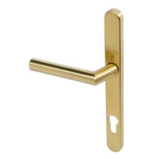 mitre lever door handle satin brass
