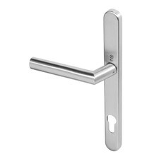 brushed metal front door handle