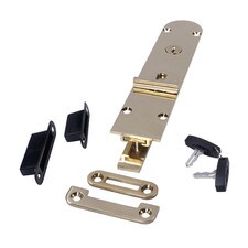 Top locking flush bolt in gold