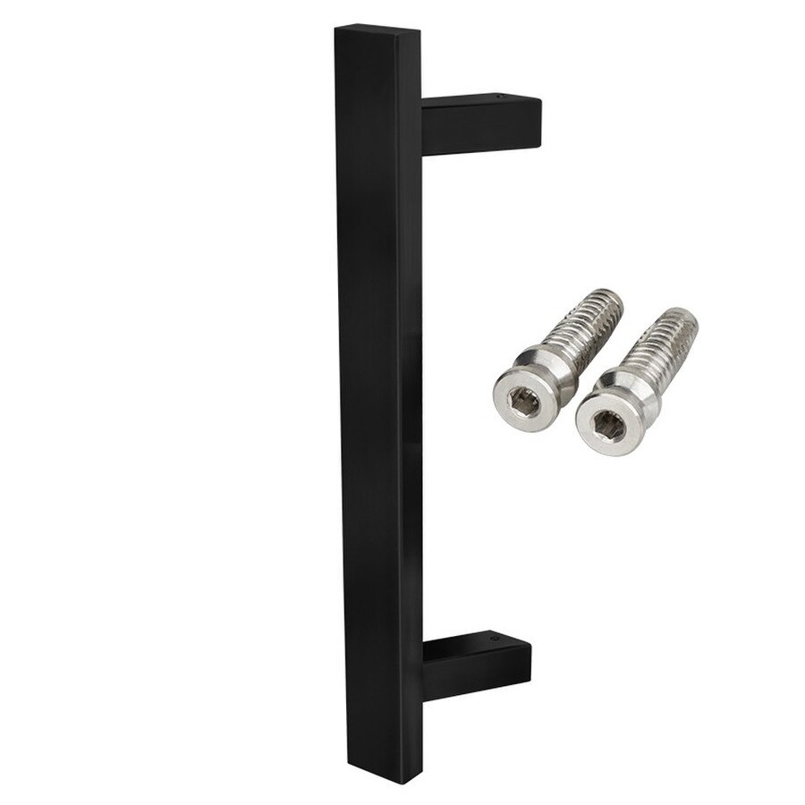 black door pull handle