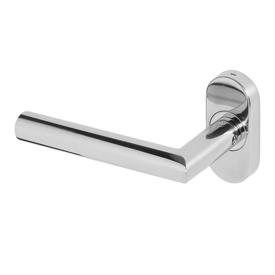polished steel door handle