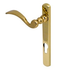 polished brass door handle