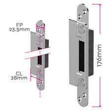 flush adjustable keep 28mm centre