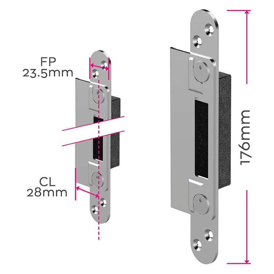 flush adjustable keep 28mm centre