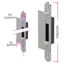flush adjustable keep 33mm centre