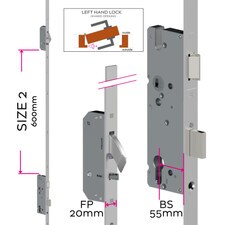 left hand multipoint door lock
